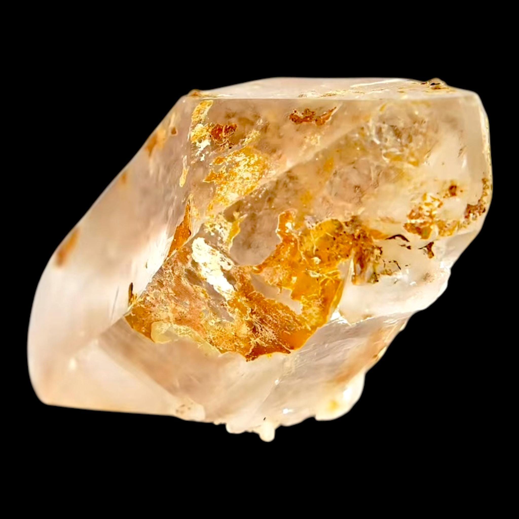 Clear quartz crystal with siderite inclusions, natural double terminated swiss quartz, raw alpine mineral, collector crystal gift - Image 6