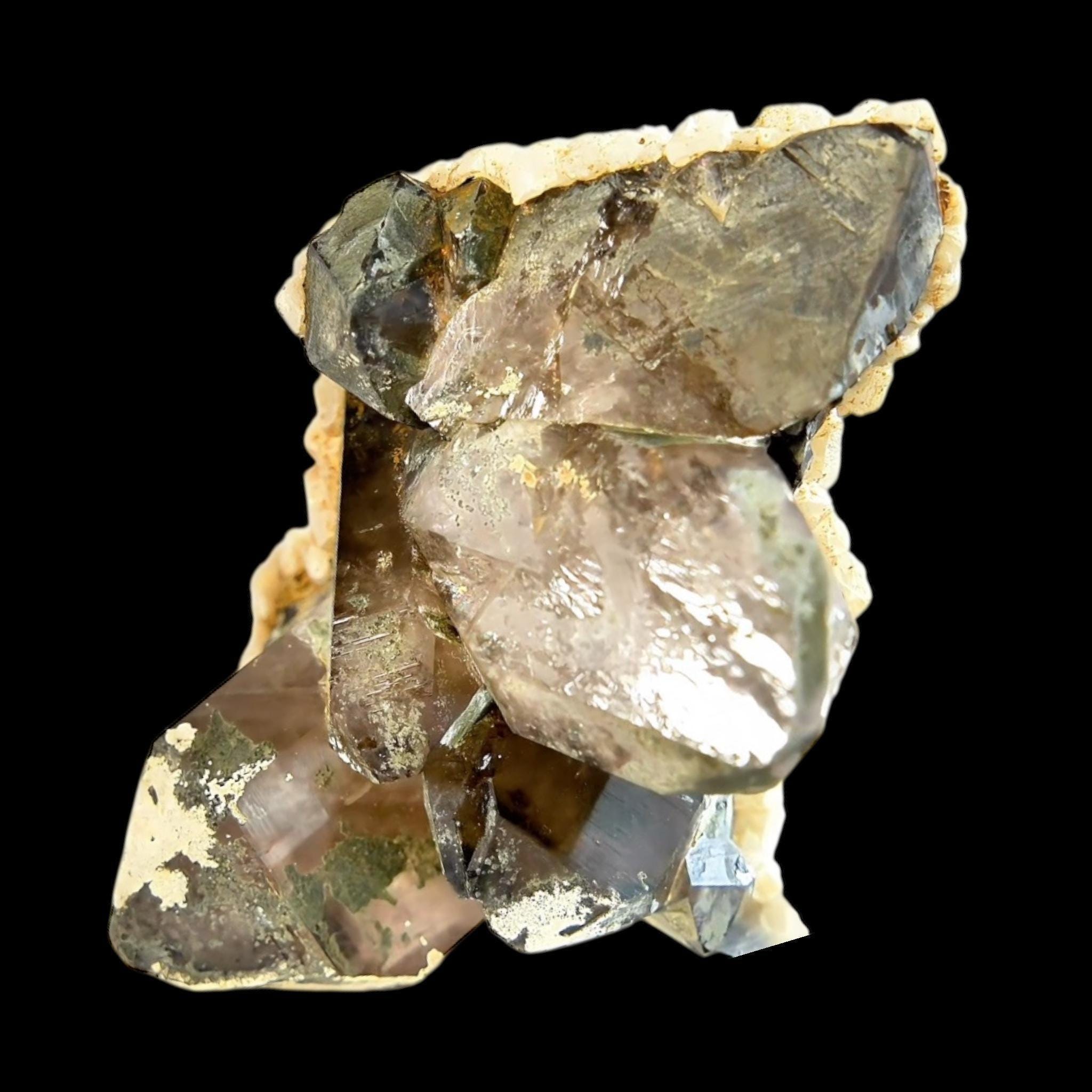 Smoky quartz with calcite cluster, natural quartz crystal for home decor or meditation space, grounding crystal gift for collectors - Image 5