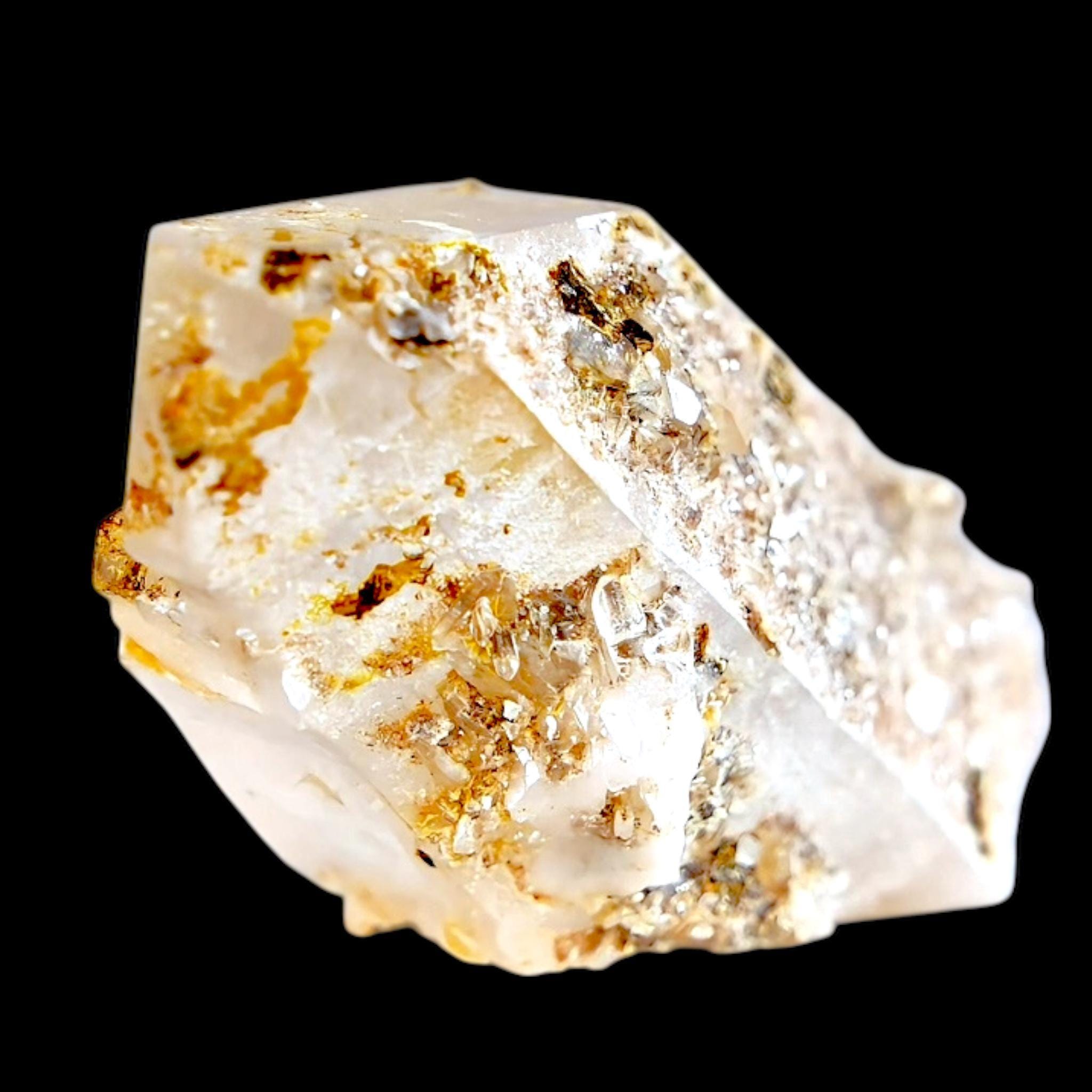 Clear quartz crystal with siderite inclusions, natural double terminated swiss quartz, raw alpine mineral, collector crystal gift - Image 7