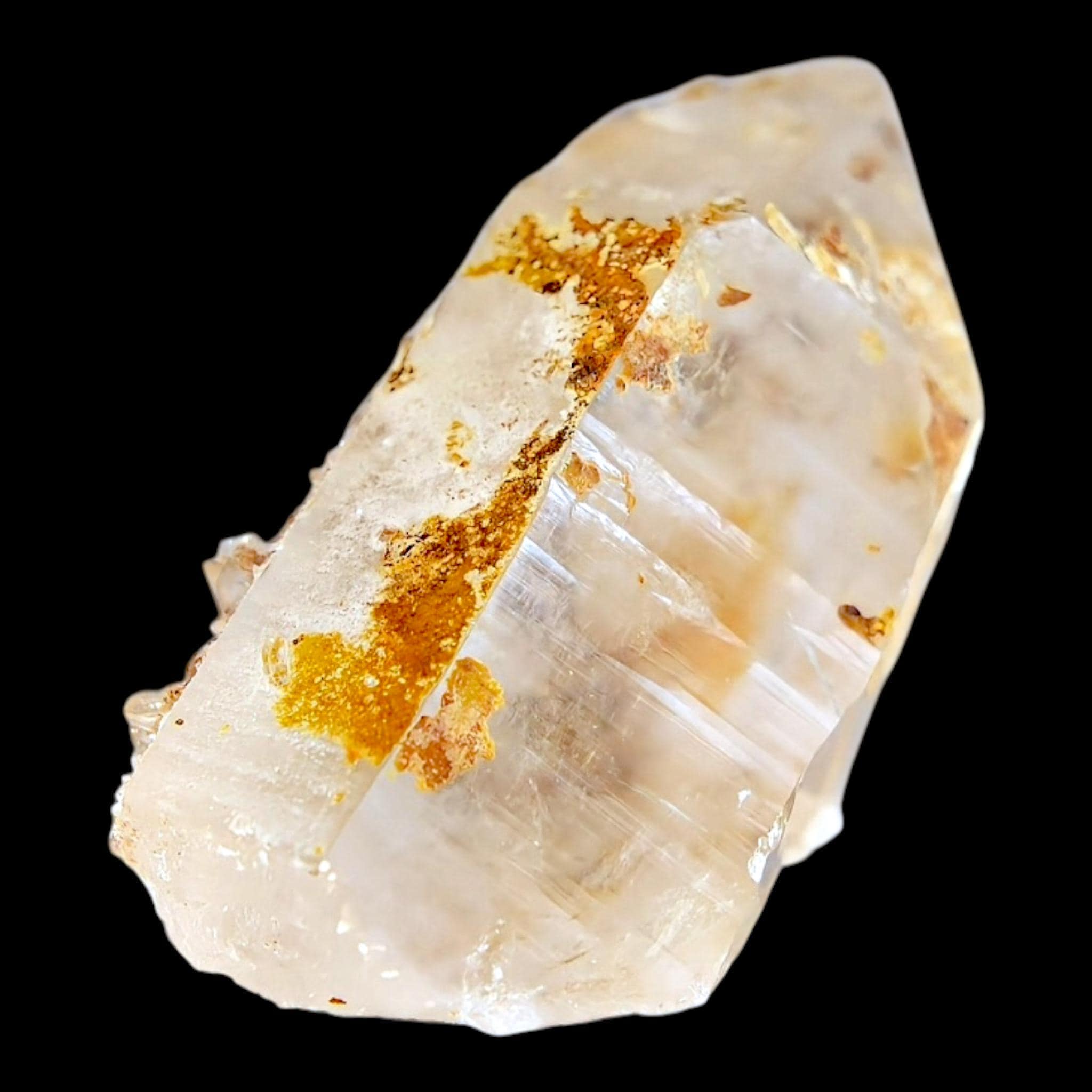 Clear quartz crystal with siderite inclusions, natural double terminated swiss quartz, raw alpine mineral, collector crystal gift - Image 8