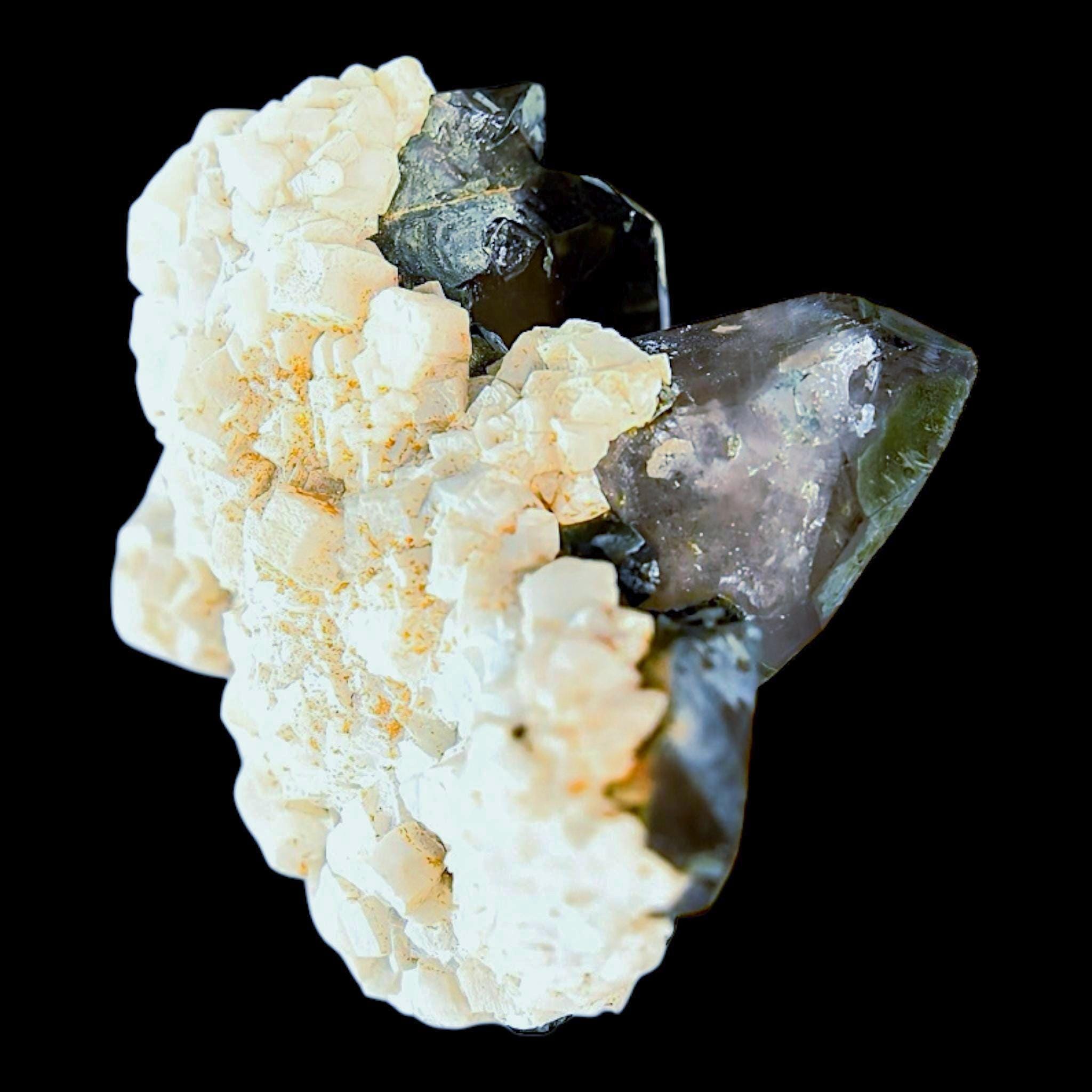 Smoky quartz with calcite cluster, natural quartz crystal for home decor or meditation space, grounding crystal gift for collectors - Image 7