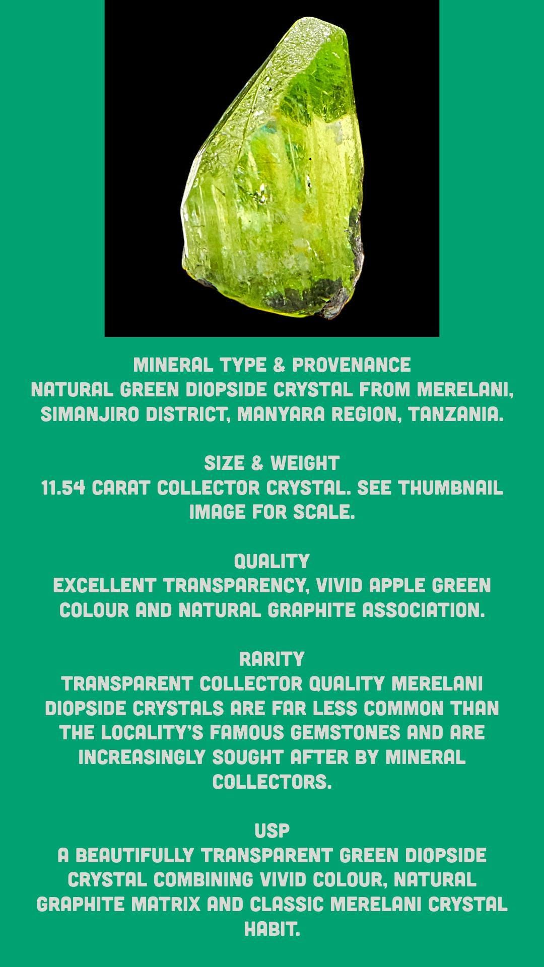 Green diopside crystal, diopside crystal, raw green crystal, natural mineral specimen, collector crystal from tanzania - Image 7
