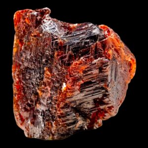 Spessartine garnet crystal, etched garnet specimen, red orange garnet crystal, natural mineral specimen from brazil