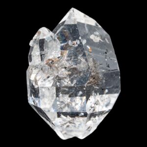 Herkimer diamond crystal, double terminated quartz crystal, clear quartz specimen, crystal with attached growth, new york usa