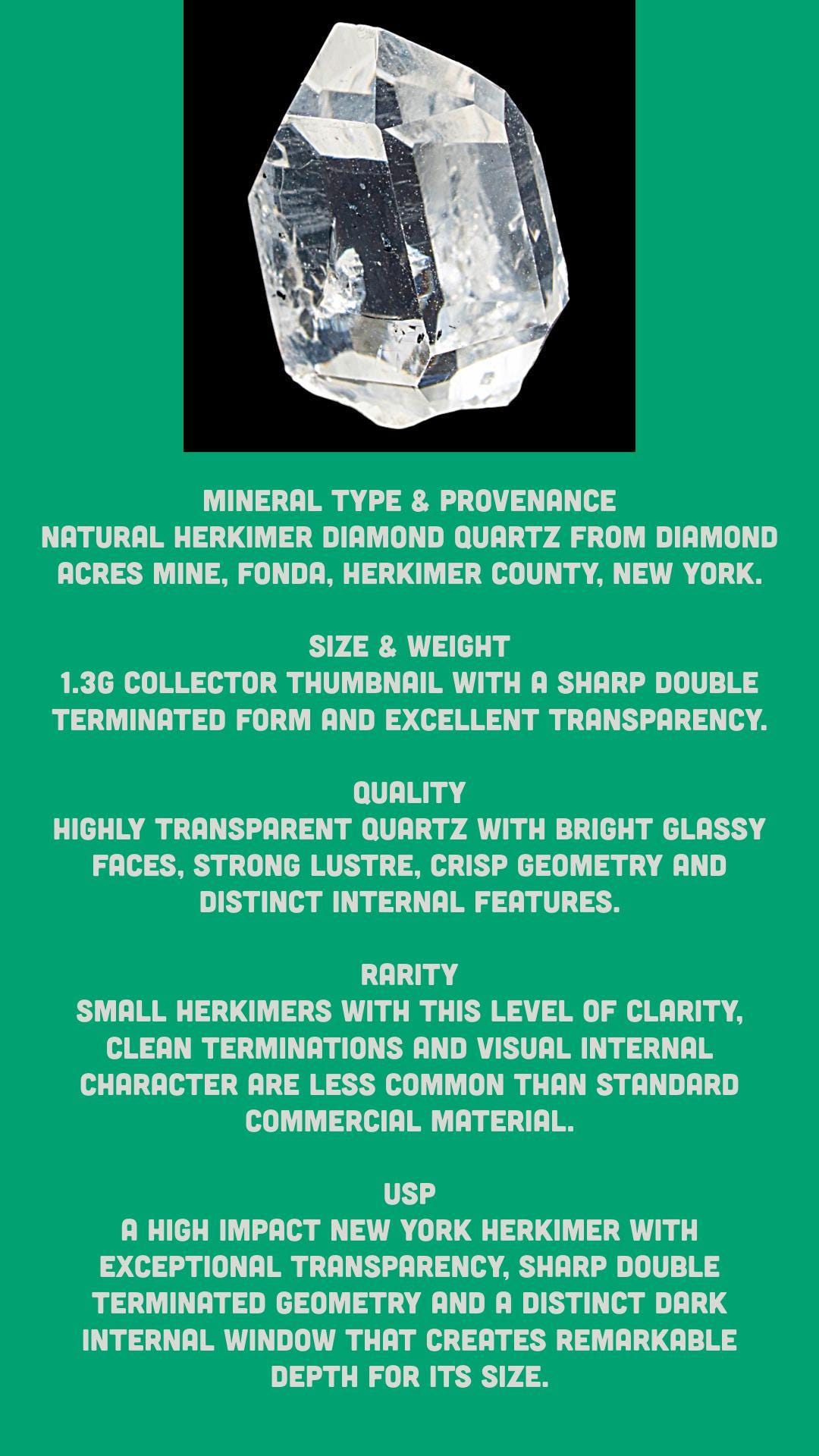 Herkimer diamond crystal, double terminated quartz, clear quartz crystal, raw crystal specimen, herkimer new york - Image 7