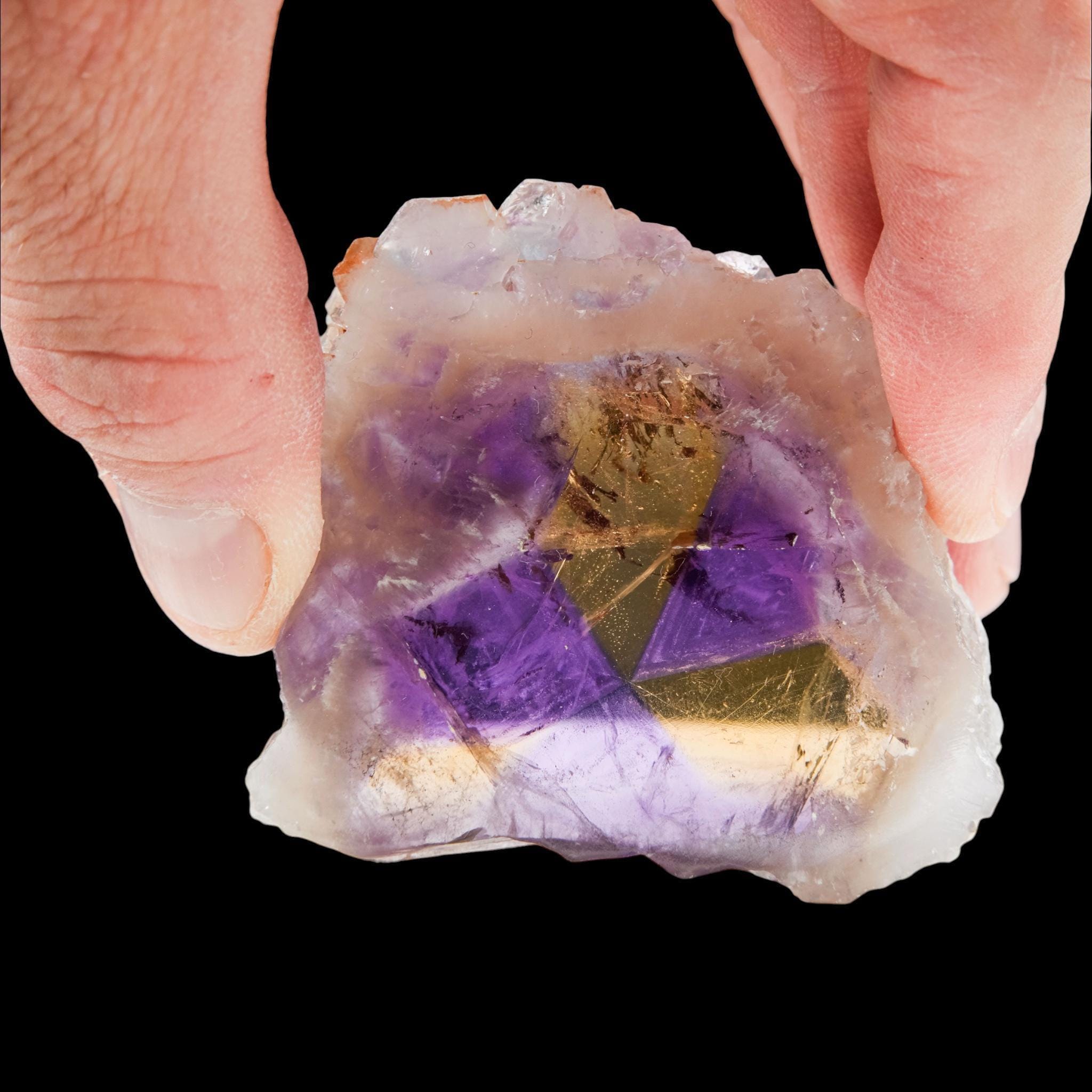 Ametrine crystal slab, polished ametrine quartz, natural mineral slice, display from bolivia - Image 5