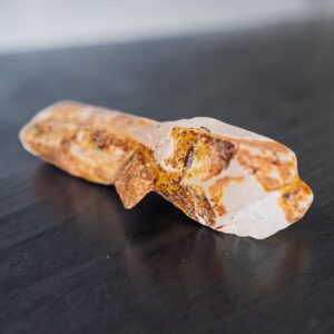 Clear quartz crystal with inclusions, raw quartz point, double terminated crystal, alpine mineral specimen for display