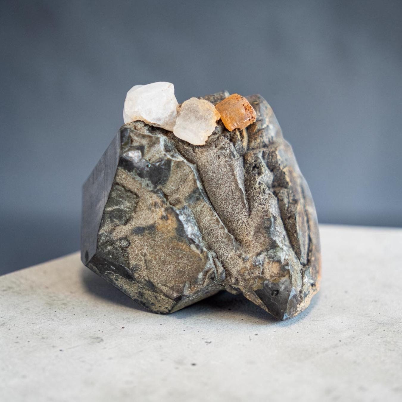 Smoky quartz crystal cluster, swiss alpine quartz specimen, natural raw crystal on matrix for mineral collectors - Image 2
