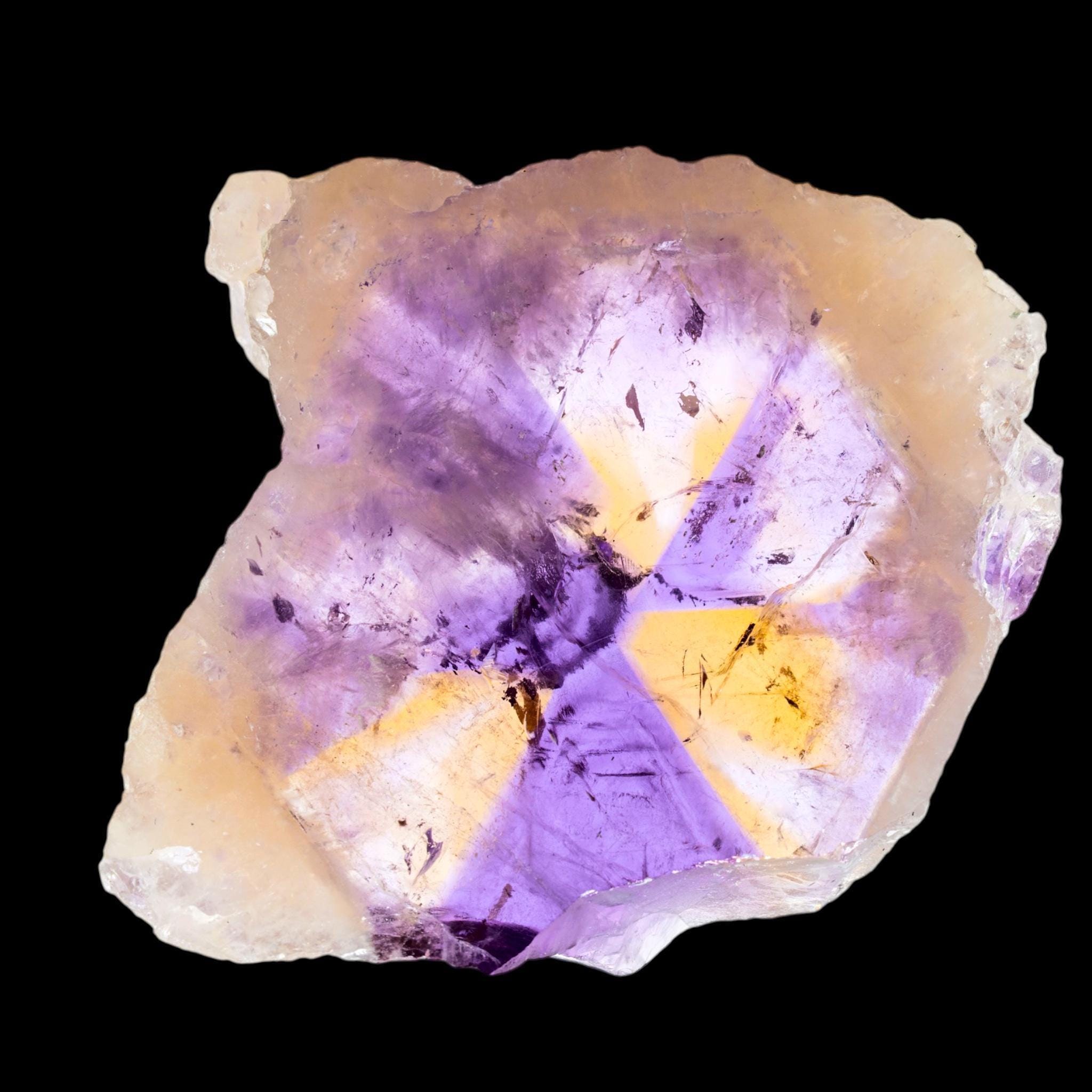 Ametrine crystal slab, polished ametrine slice, natural quartz crystal from bolivia