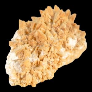 Yellow calcite crystal cluster, calcite on quartz, natural mineral specimen, raw calcite collector crystal