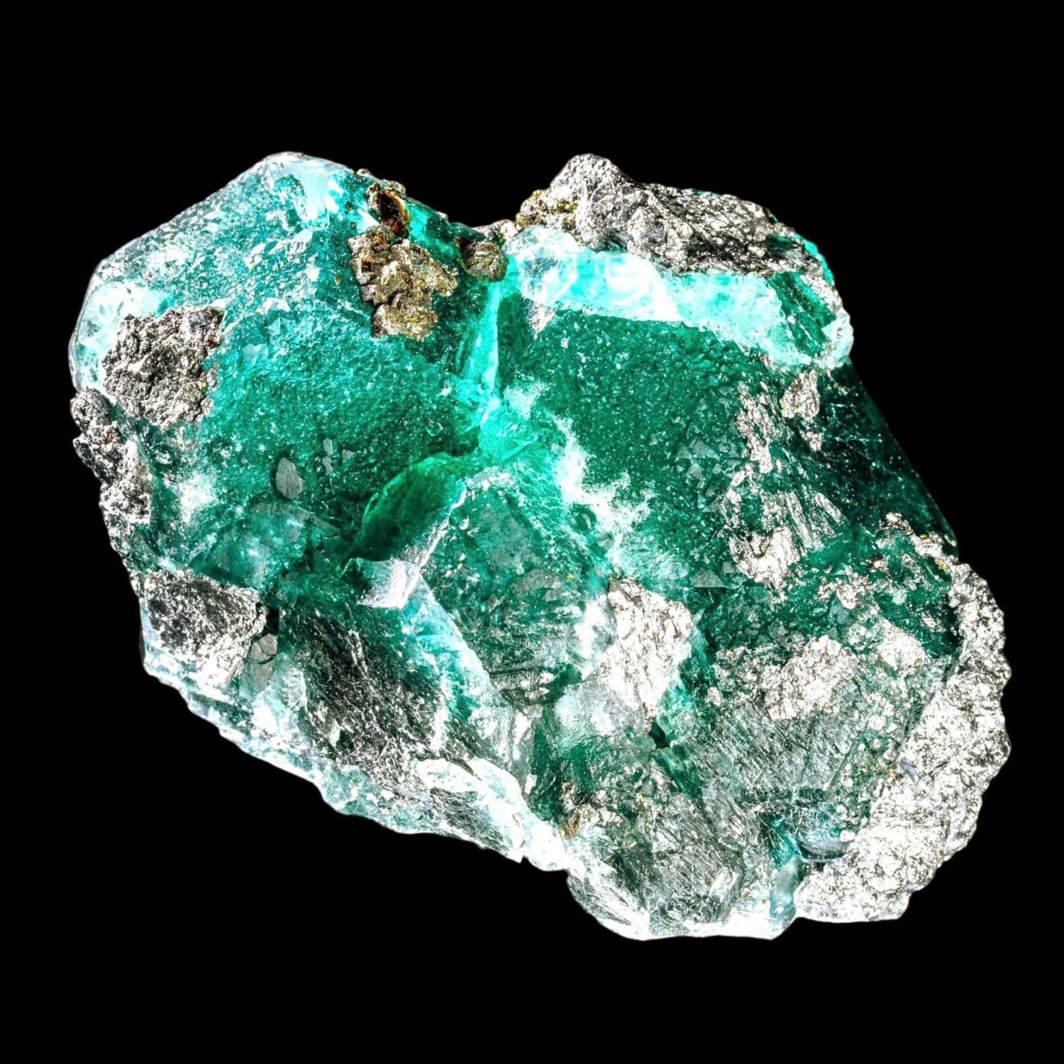 Green fluorite crystal with pyrite, uv reactive fluorite specimen on matrix, natural cubic fluorite for collectors, peru mineral - Image 2