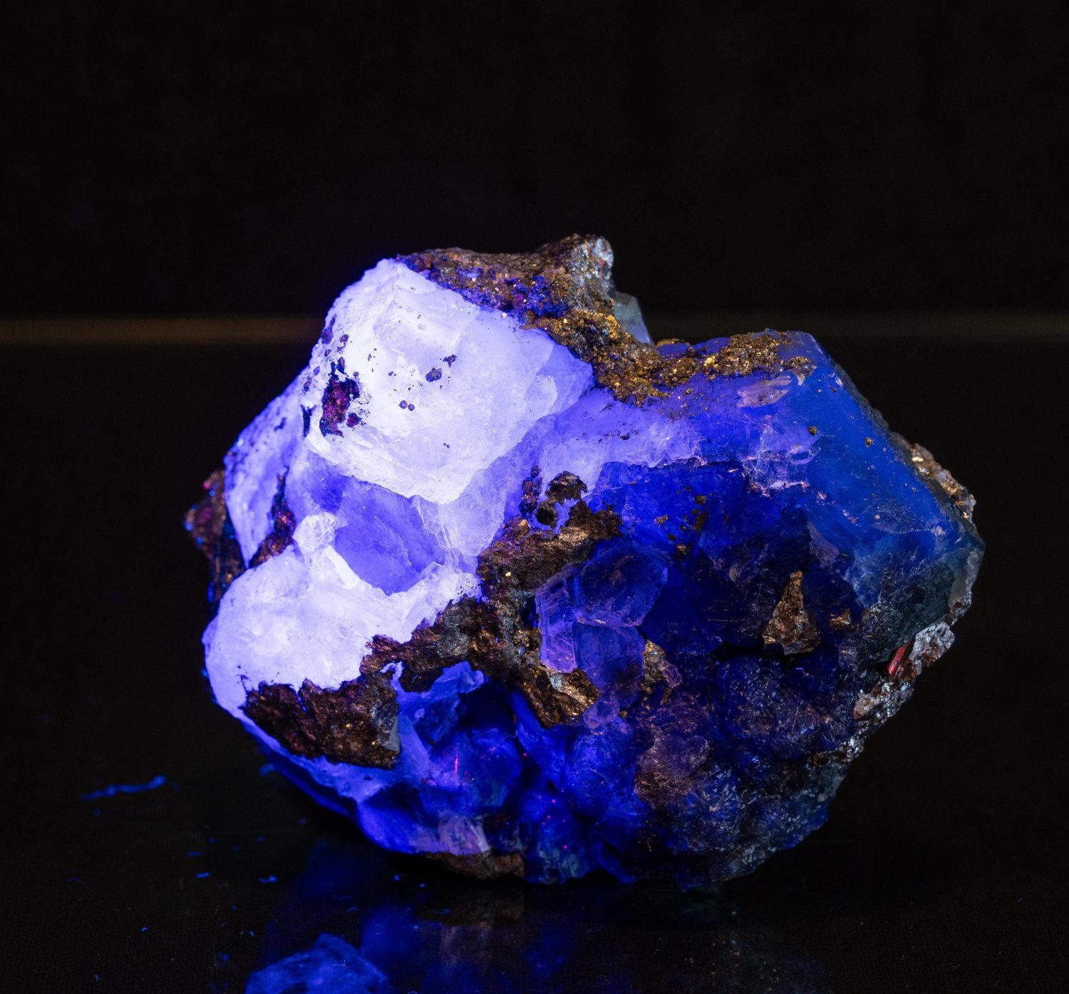 Green fluorite crystal with pyrite, uv reactive fluorite specimen on matrix, natural cubic fluorite for collectors, peru mineral - Image 3