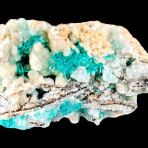 Aurichalcite crystal specimen: turquoise fibrous mineral from mexico