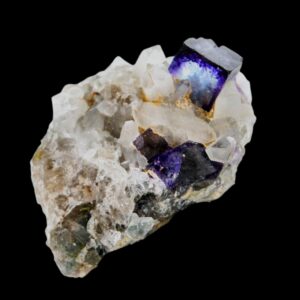 Purple fluorite crystal cluster with quartz from namibia, natural fluorite specimen, raw crystal for display, okorusu fluorite mineral