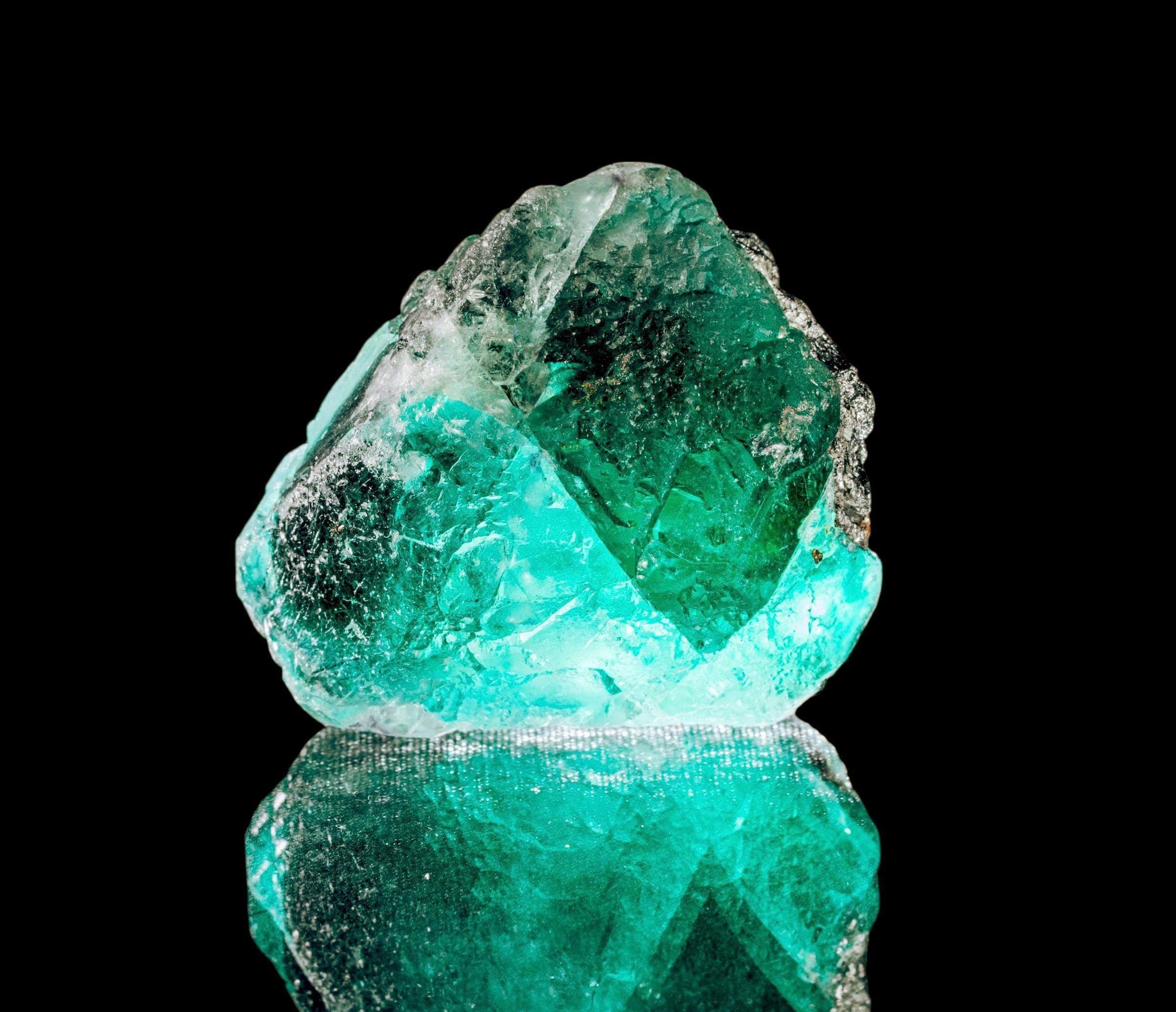 Green fluorite crystal on matrix, uv reactive fluorite mineral specimen with boulangerite and geochronite, natural fluorite for collectors