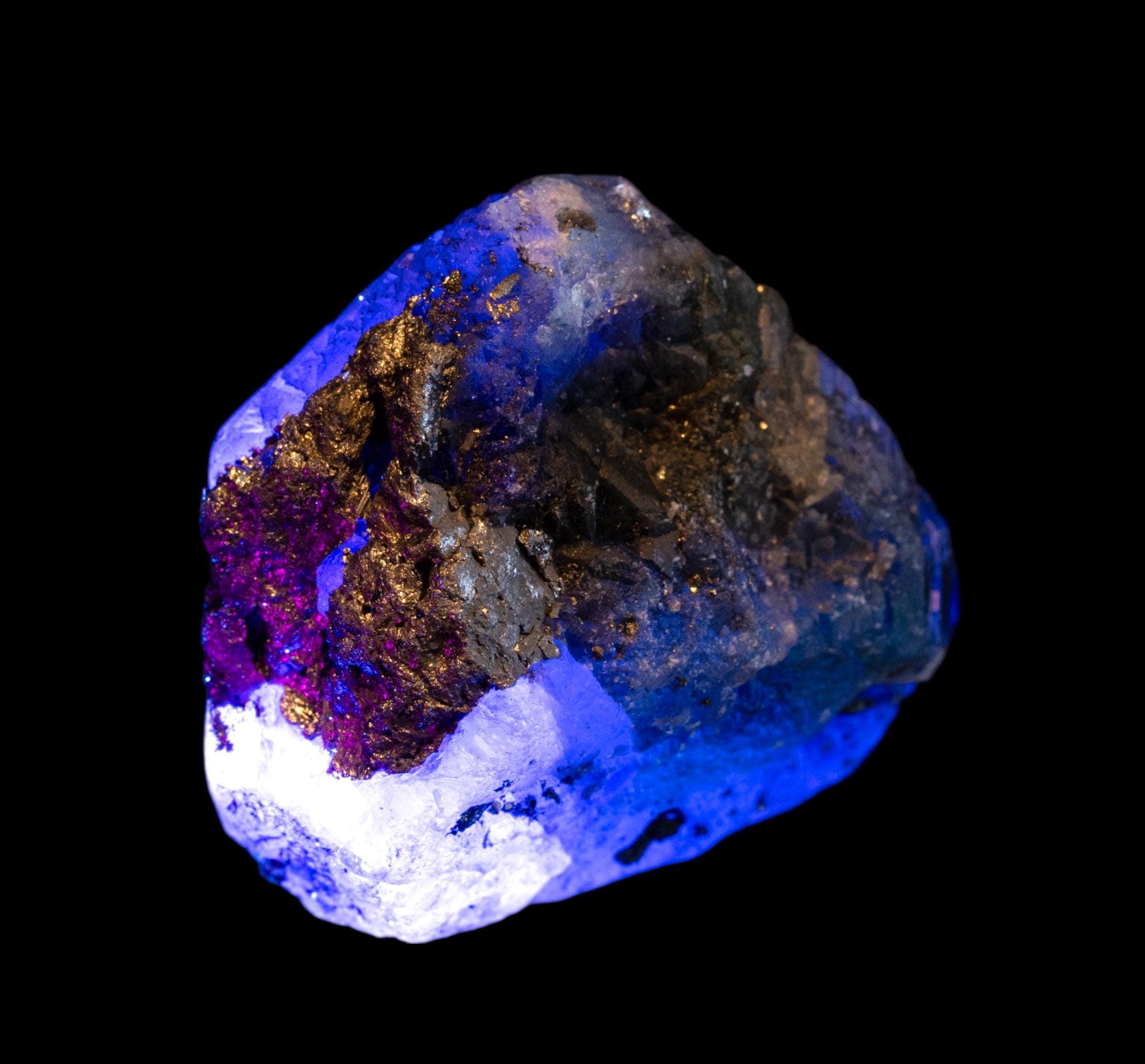 Green fluorite crystal on matrix, uv reactive fluorite mineral specimen with boulangerite and geochronite, natural fluorite for collectors - Image 4