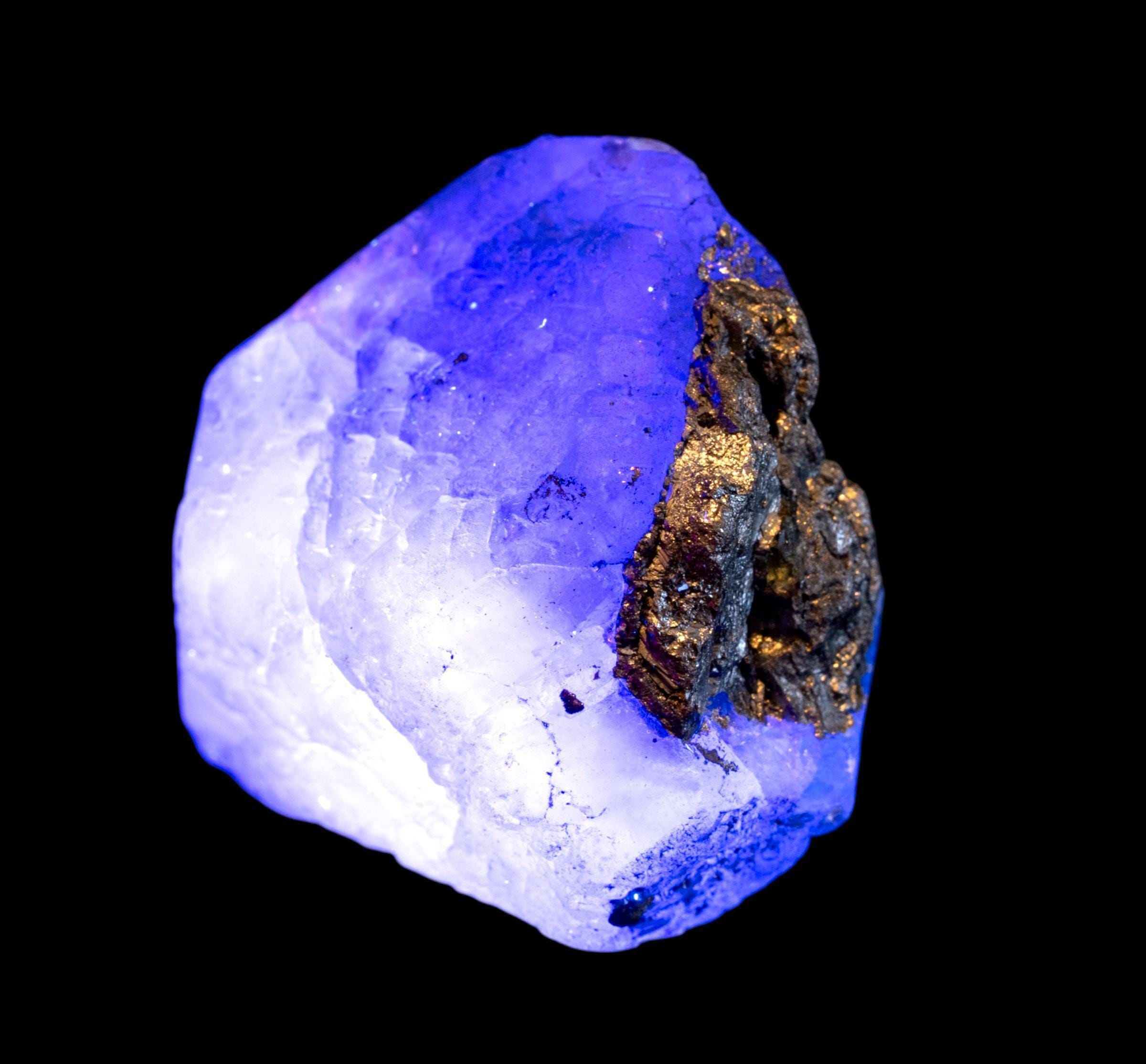 Green fluorite crystal on matrix, uv reactive fluorite mineral specimen with boulangerite and geochronite, natural fluorite for collectors - Image 6