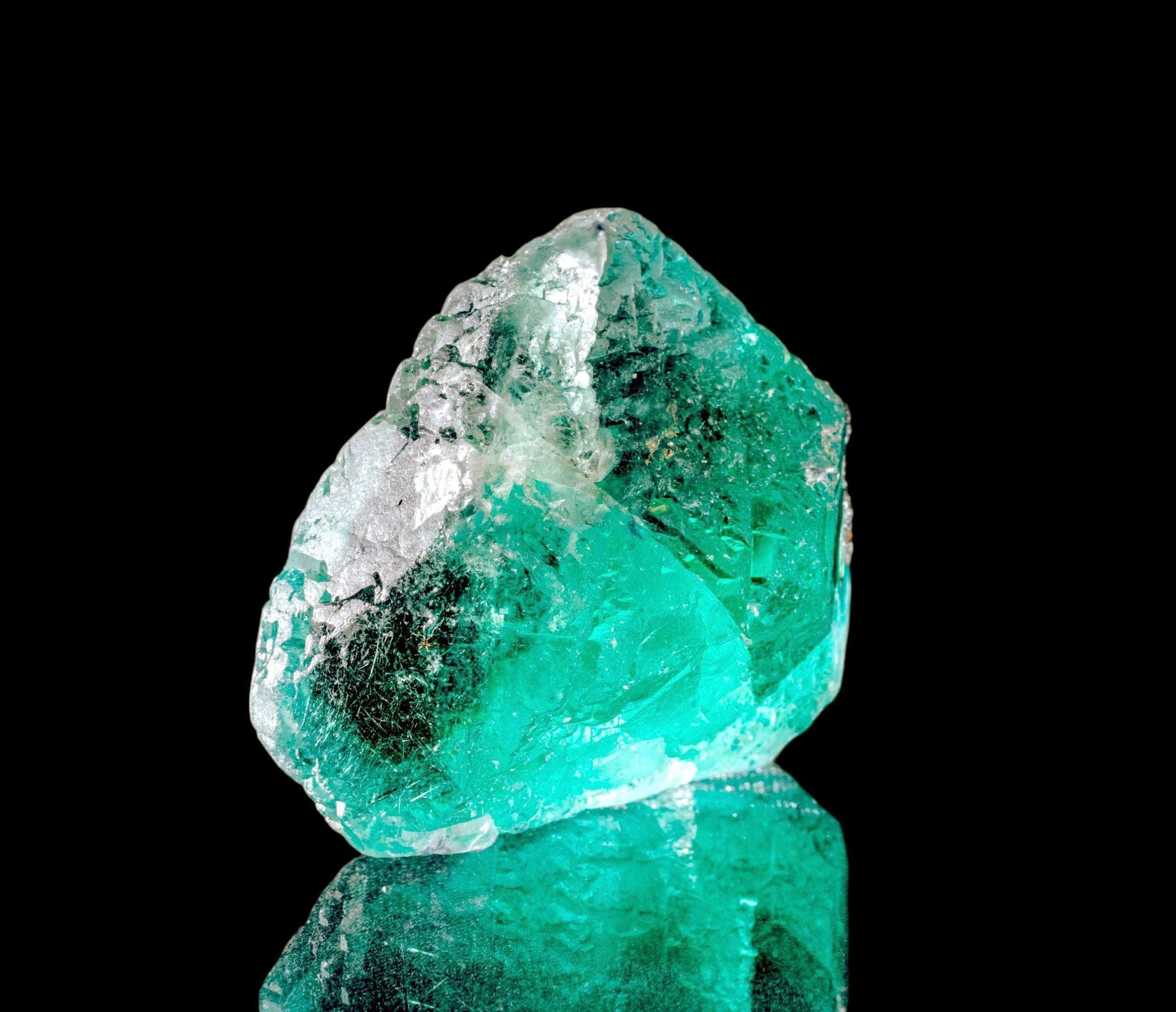Green fluorite crystal on matrix, uv reactive fluorite mineral specimen with boulangerite and geochronite, natural fluorite for collectors - Image 9