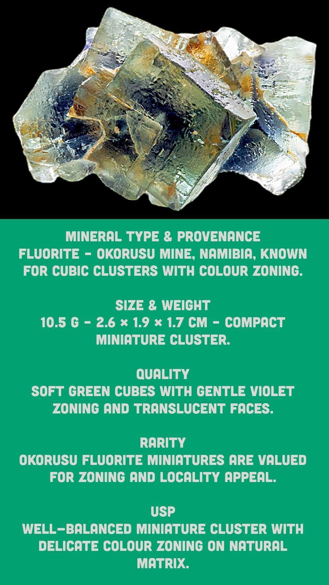 Green fluorite cluster natural fluorite crystal on matrix okorusu fluorite specimen raw fluorite mineral cubic fluorite from namibia - Image 9
