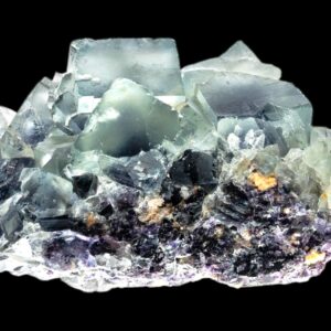 Fluorite crystal cluster, blue fluorite mineral with cubic form, natural fluorite specimen from namibia, okorusu fluorite on matrix
