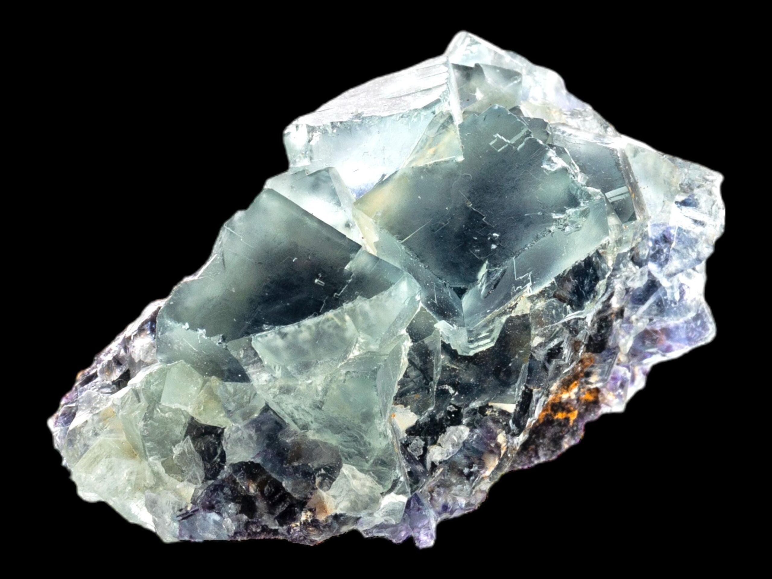 Fluorite crystal cluster, blue fluorite mineral with cubic form, natural fluorite specimen from namibia, okorusu fluorite on matrix - Image 3