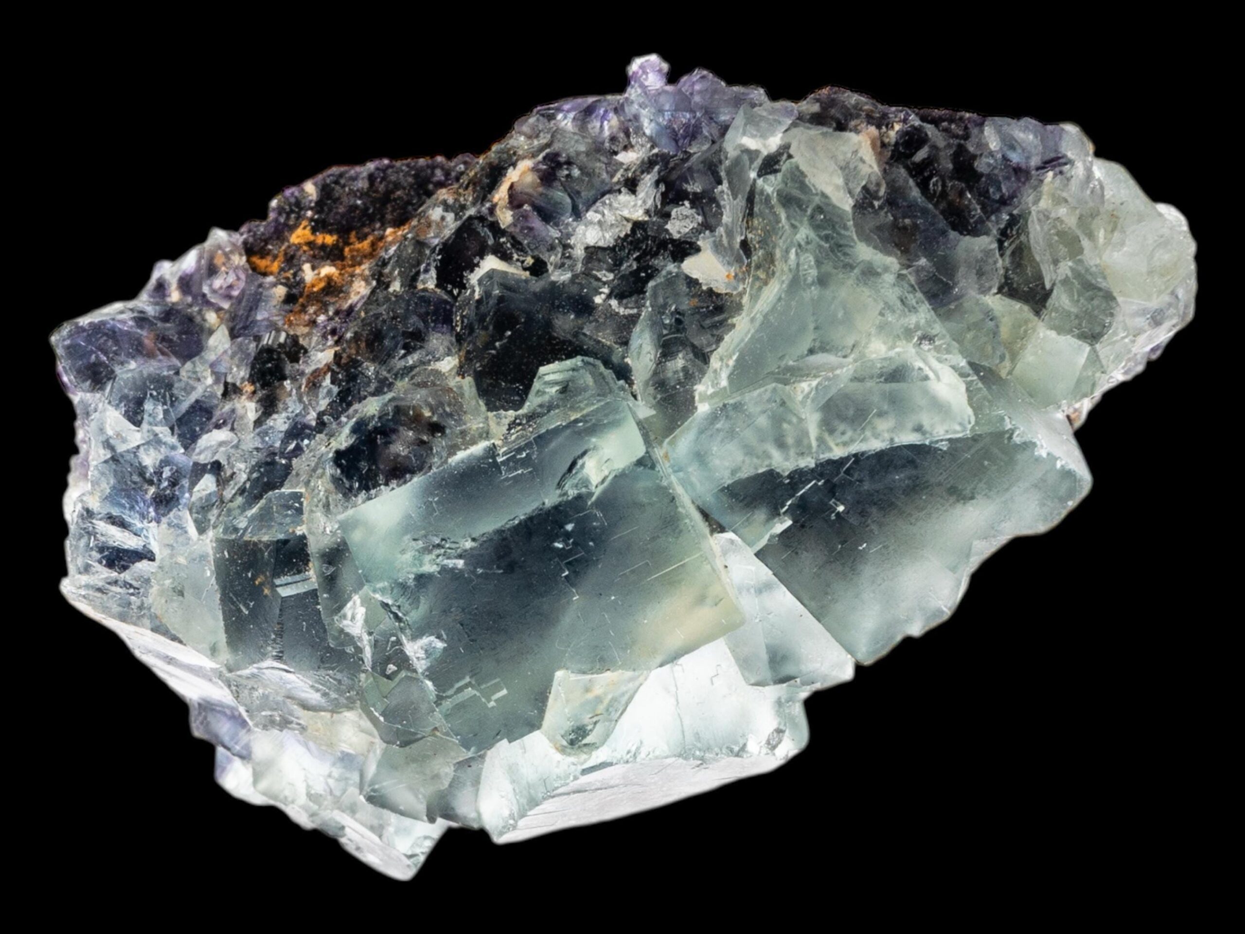 Fluorite crystal cluster, blue fluorite mineral with cubic form, natural fluorite specimen from namibia, okorusu fluorite on matrix - Image 4