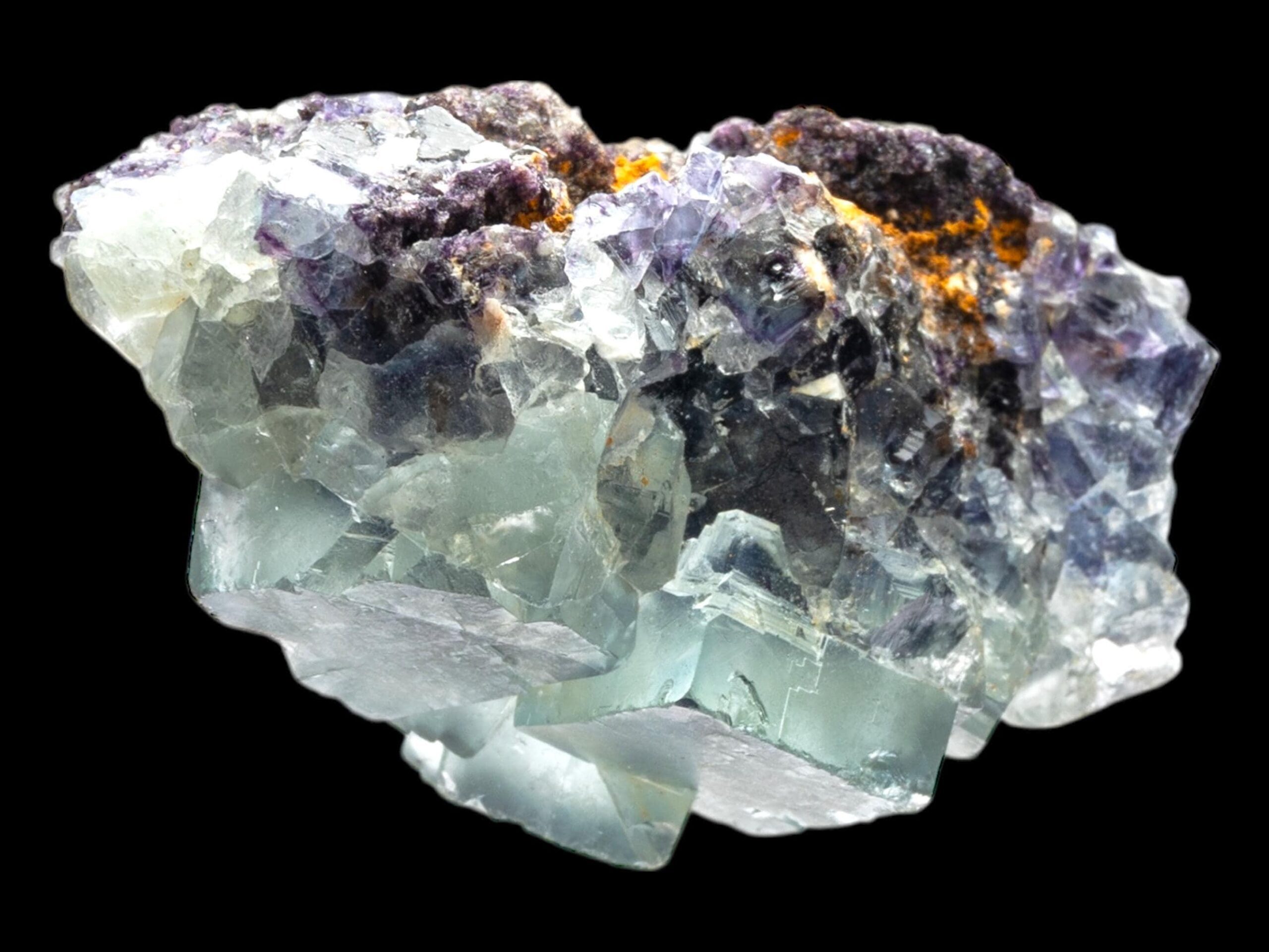 Fluorite crystal cluster, blue fluorite mineral with cubic form, natural fluorite specimen from namibia, okorusu fluorite on matrix - Image 6