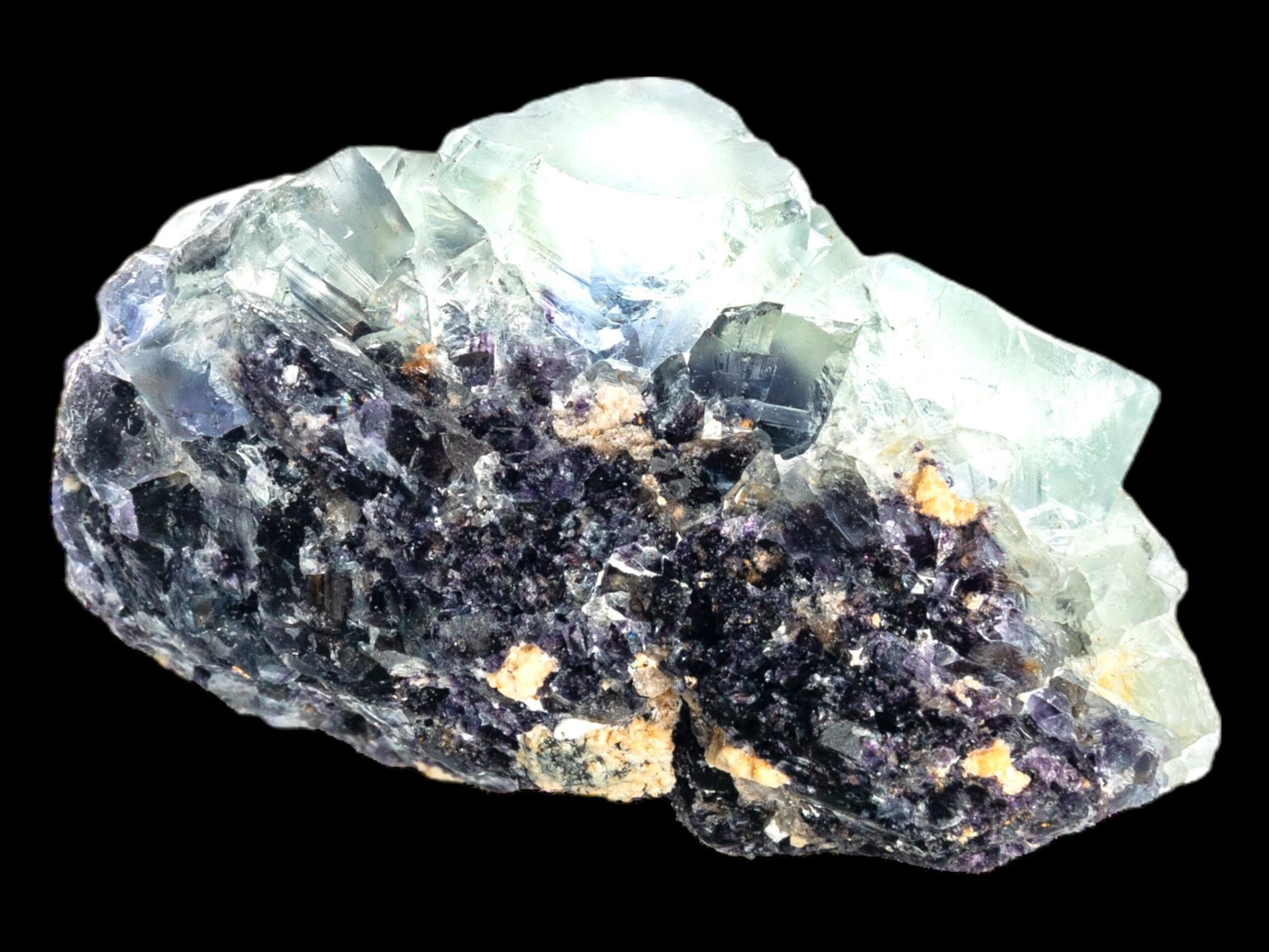 Fluorite crystal cluster, blue fluorite mineral with cubic form, natural fluorite specimen from namibia, okorusu fluorite on matrix - Image 7
