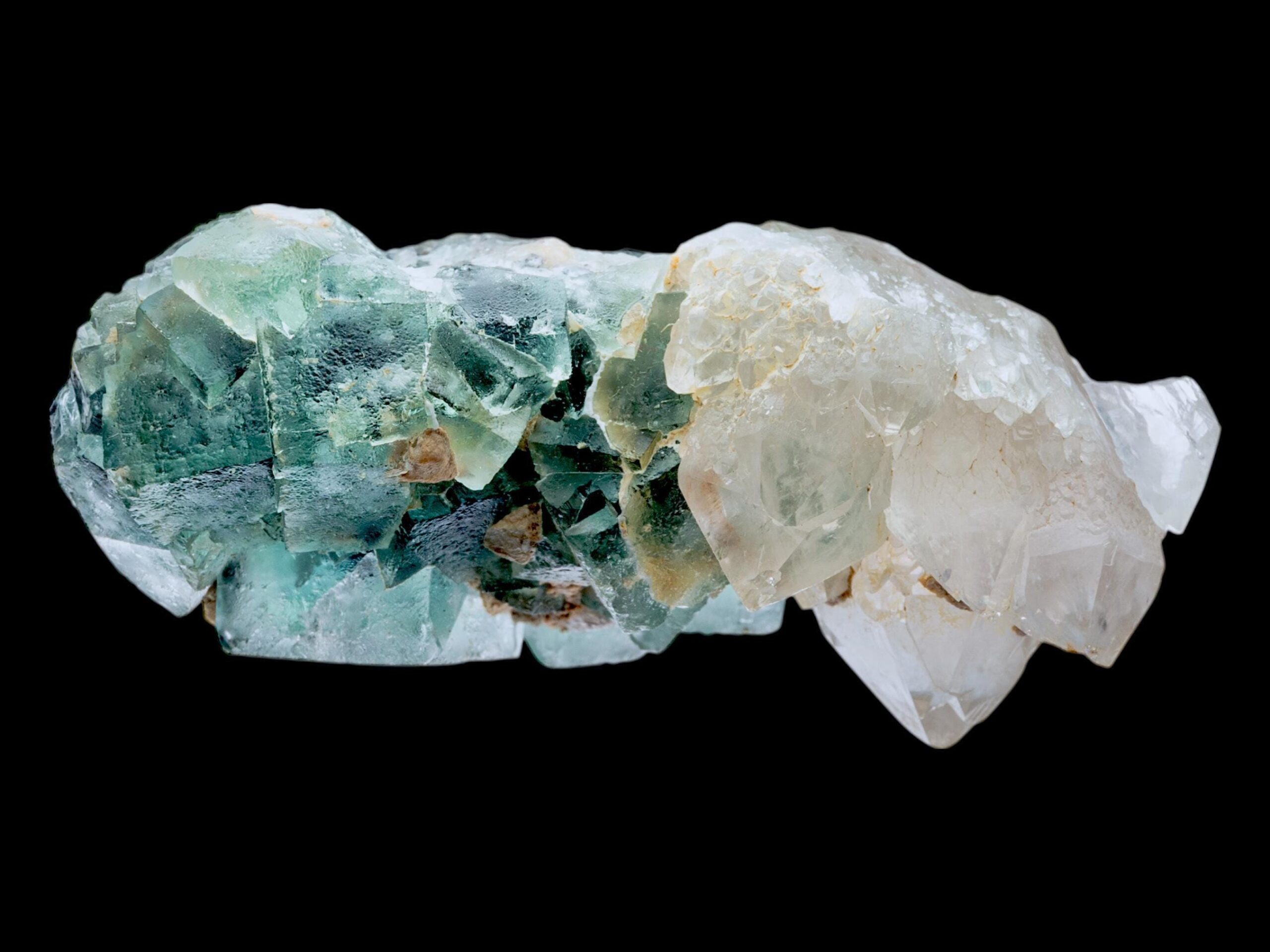 Fluorite with quartz cluster, green fluorite cubes with quartz points, natural fluorite specimen from namibia, rare display crystal - Image 4