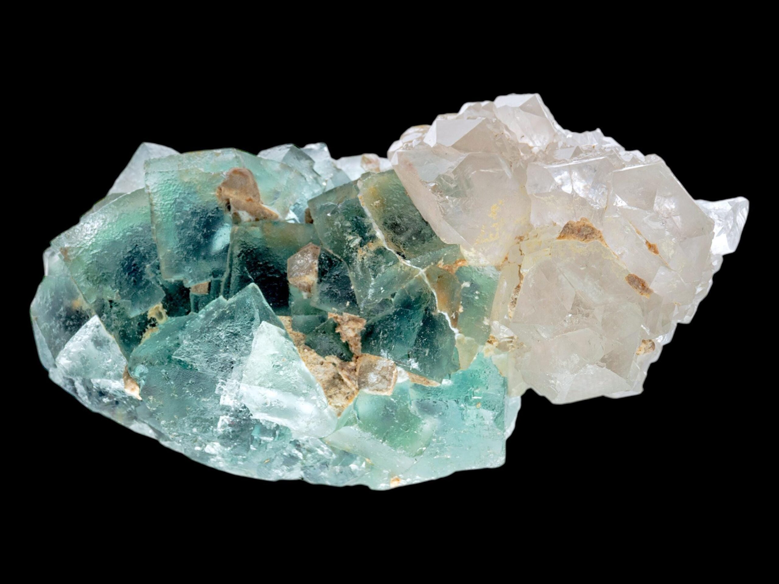 Fluorite with quartz cluster, green fluorite cubes with quartz points, natural fluorite specimen from namibia, rare display crystal - Image 5