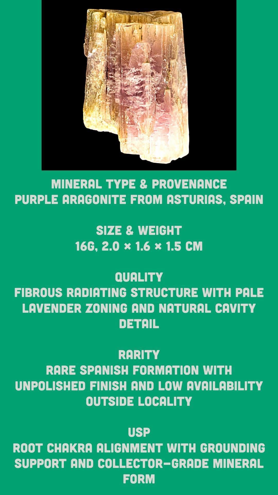 Purple aragonite crystal, aragonite specimen, raw aragonite from spain, spanish mineral specimen, natural crystal - Image 7
