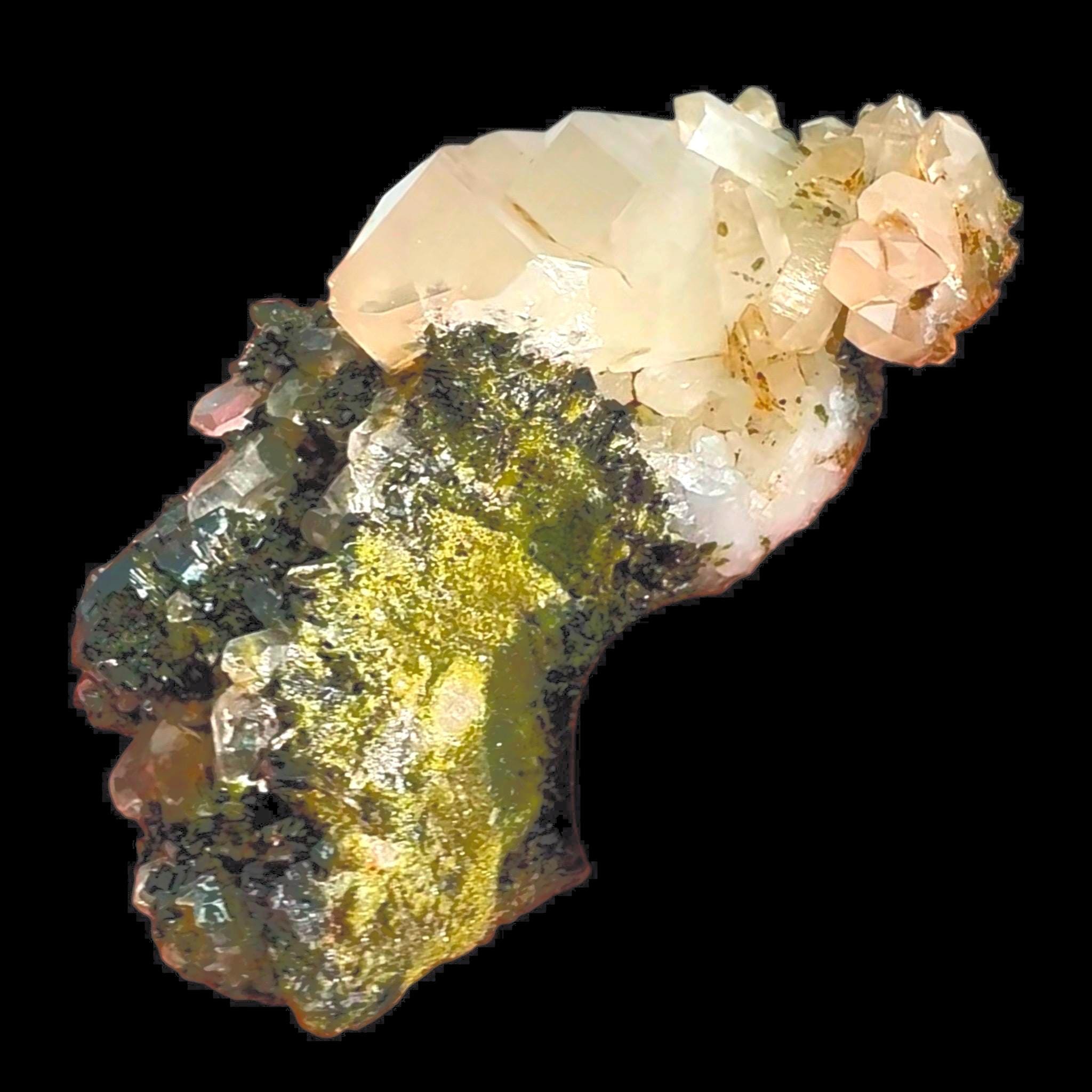 Epidote on Quartz, Black Green Epidote Crystal, High Luster Mineral Specimen, Hakkari Turkey, Turkish Epidote, High Contrast - Image 2