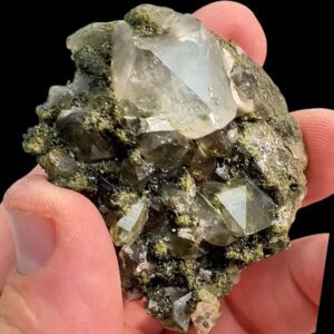 Epidote with Quartz, Fairy Forest Epidote, Green Epidote Crystal, Natural Mineral Specimen, Hakkari Turkey
