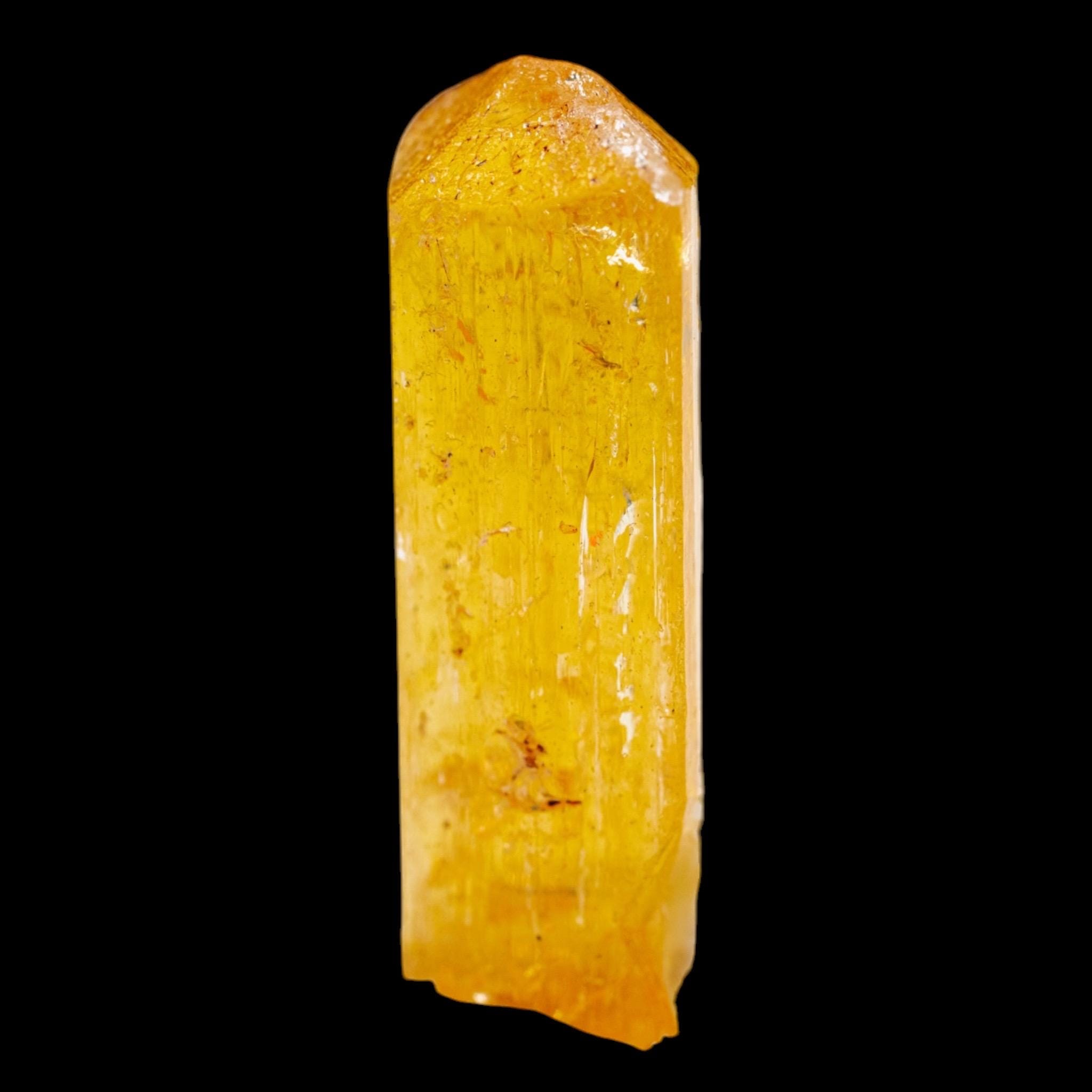Imperial Topaz Crystal, Golden Yellow, Terminated, Ouro Preto Brazil, Natural Mineral Specimen