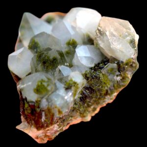 Epidote with Quartz, Green Epidote Crystal, Quartz Crystal Cluster, Mineral Specimen, Hakkari Turkey, Turkish Epidote, Collector Mineral