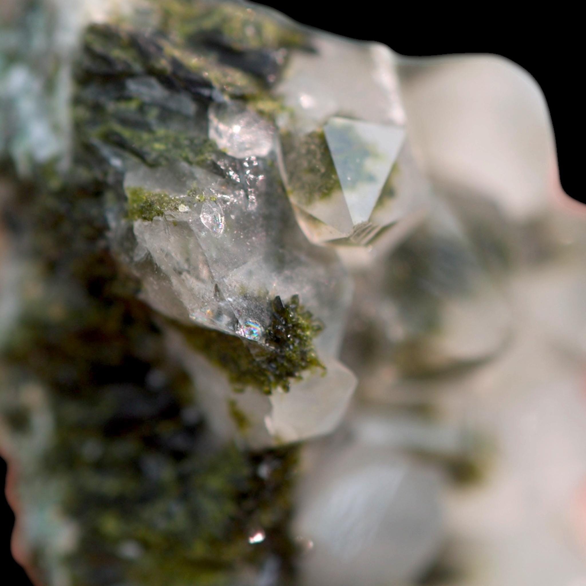 Epidote with Quartz, Green Epidote Crystal, Quartz Crystal Cluster, Mineral Specimen, Hakkari Turkey, Turkish Epidote, Collector Mineral - Image 4