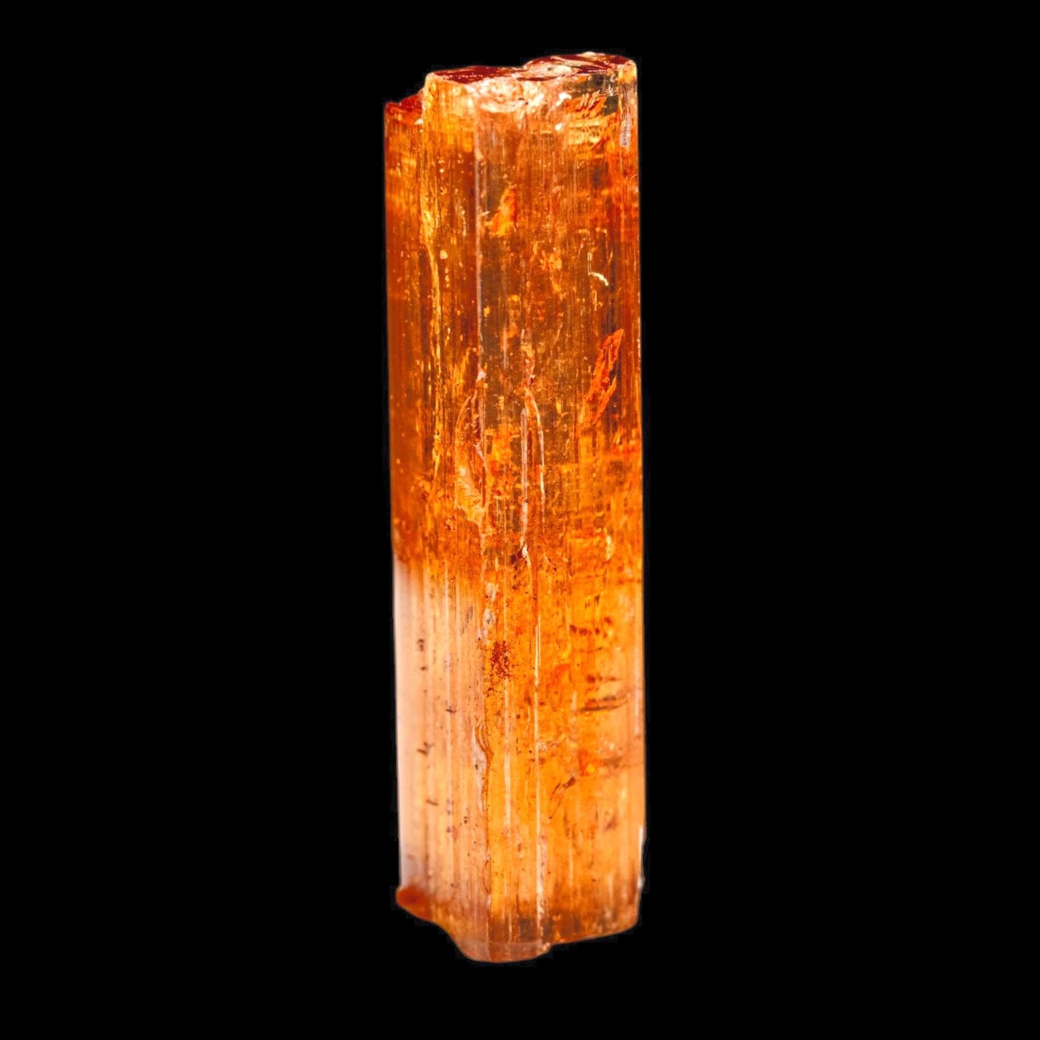 Imperial topaz crystal, reddish orange, ouro preto brazil, partially terminated natural mineral specimen - Image 6