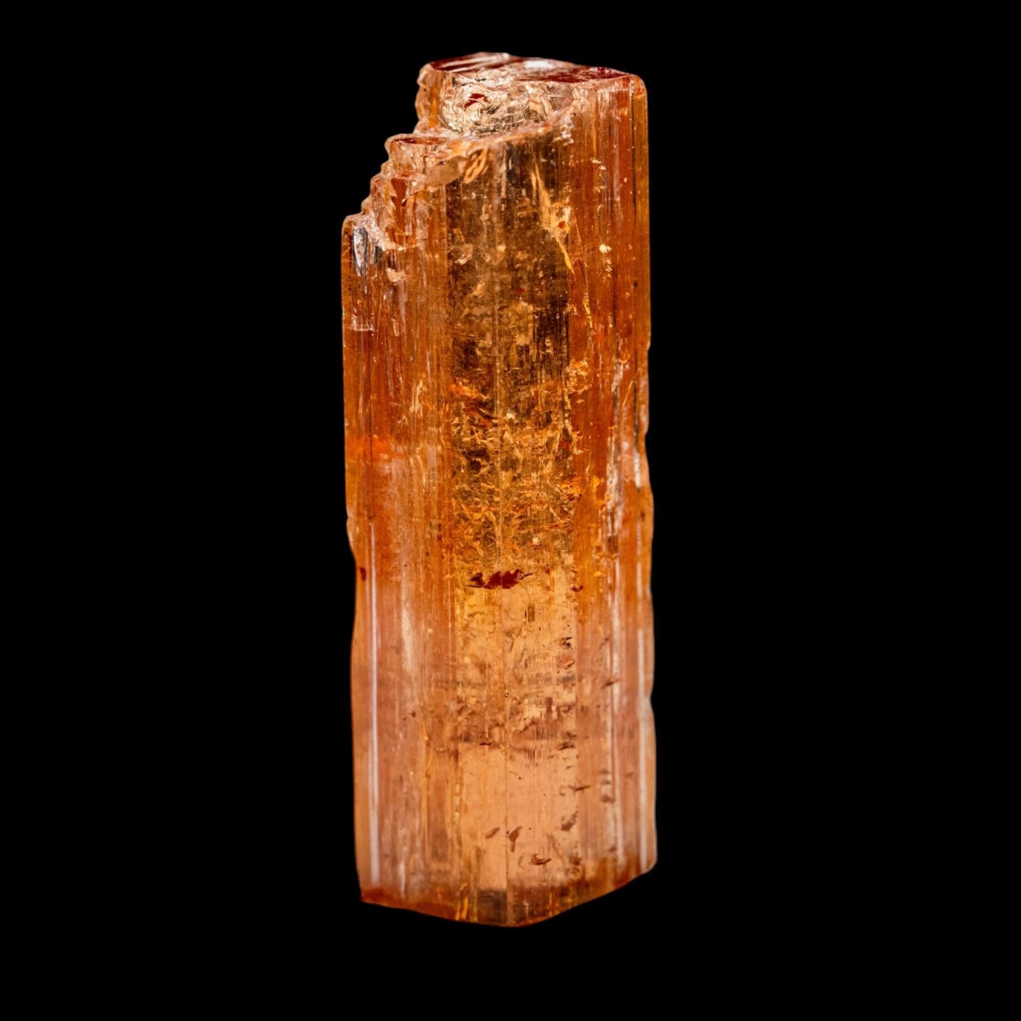 Imperial topaz crystal, reddish orange, ouro preto brazil, partially terminated natural mineral specimen - Image 7
