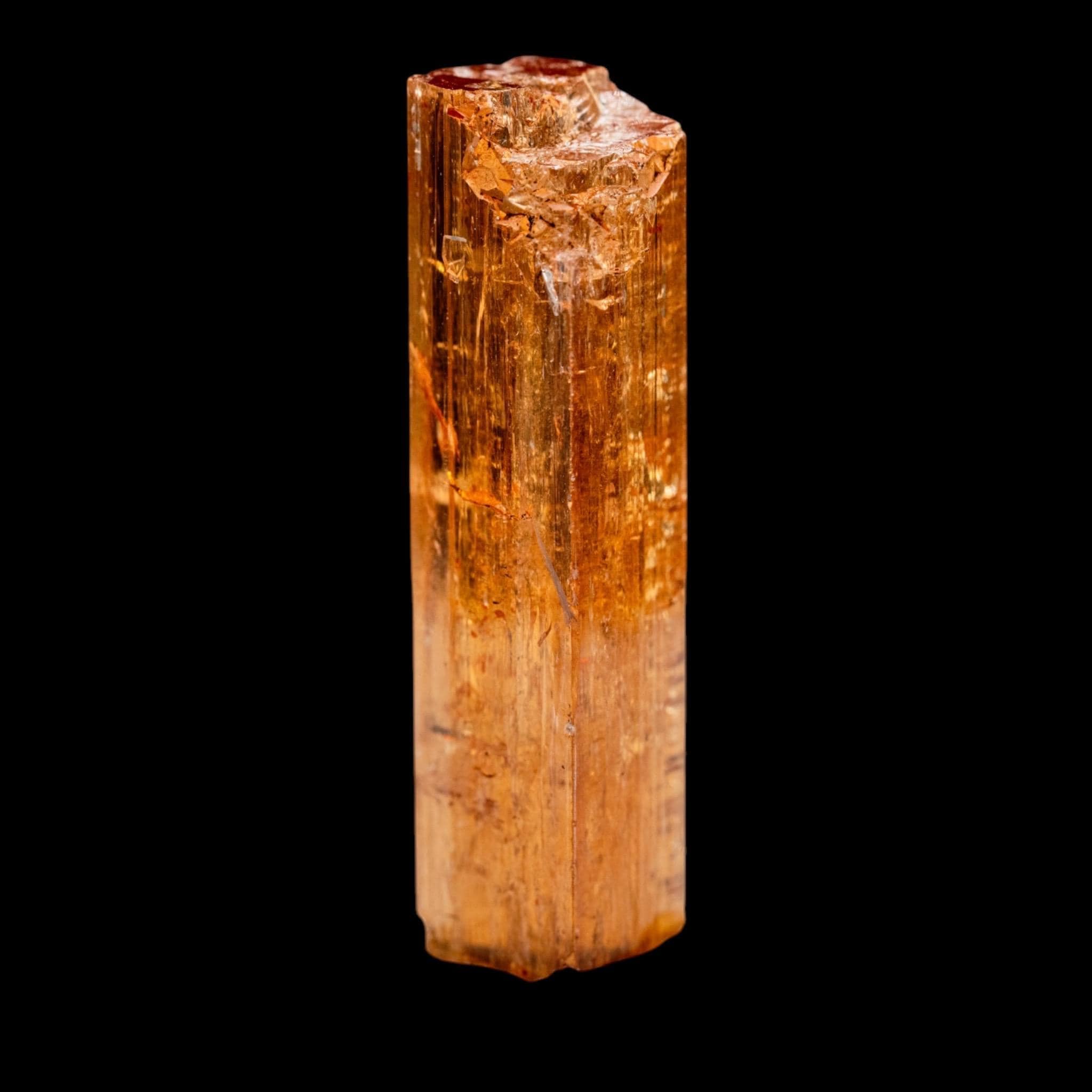 Imperial topaz crystal, reddish orange, ouro preto brazil, partially terminated natural mineral specimen - Image 8