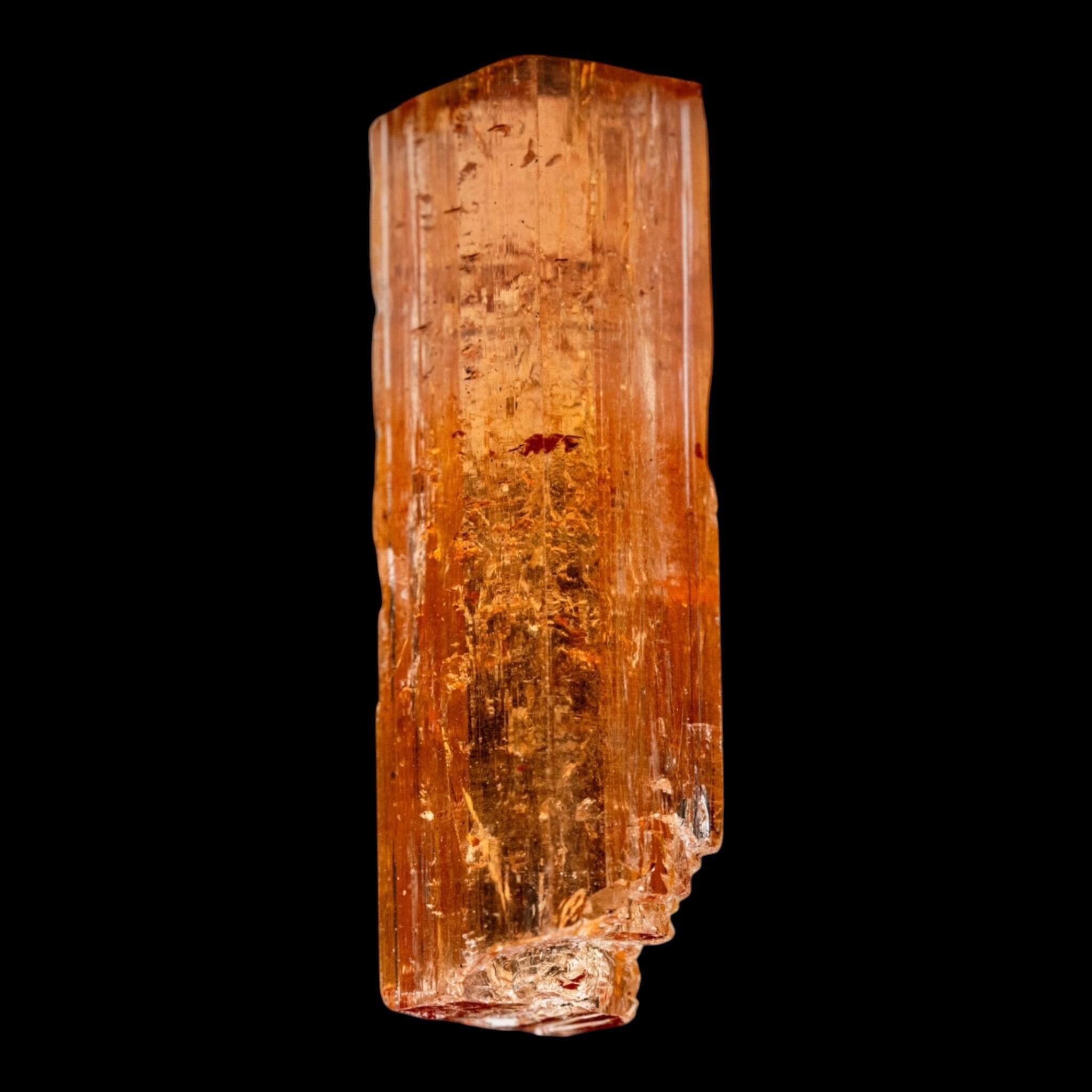Imperial topaz crystal, reddish orange, ouro preto brazil, partially terminated natural mineral specimen - Image 9