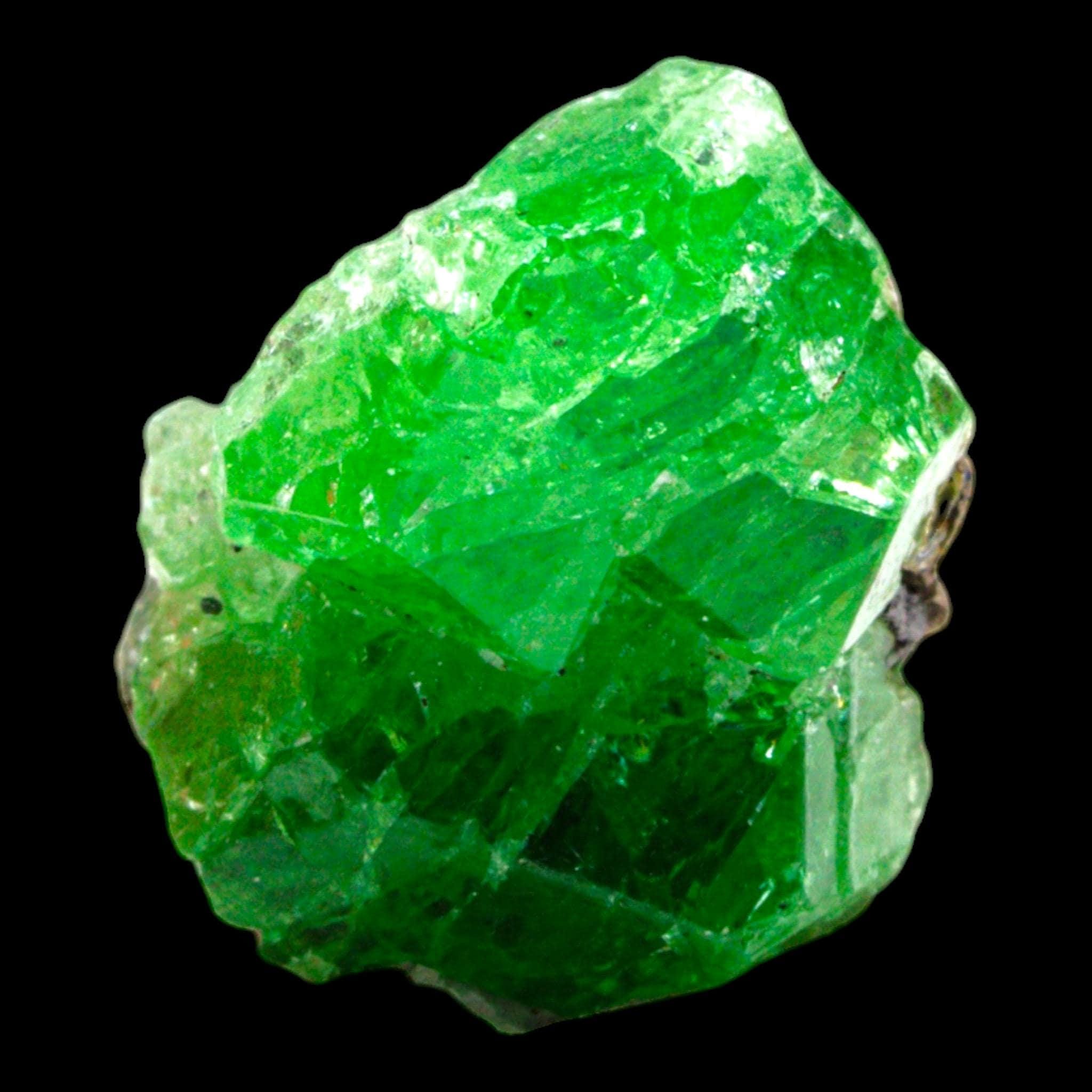 Tsavorite garnet crystal on matrix, natural green garnet mineral specimen for collectors, untreated tanzanian crystal