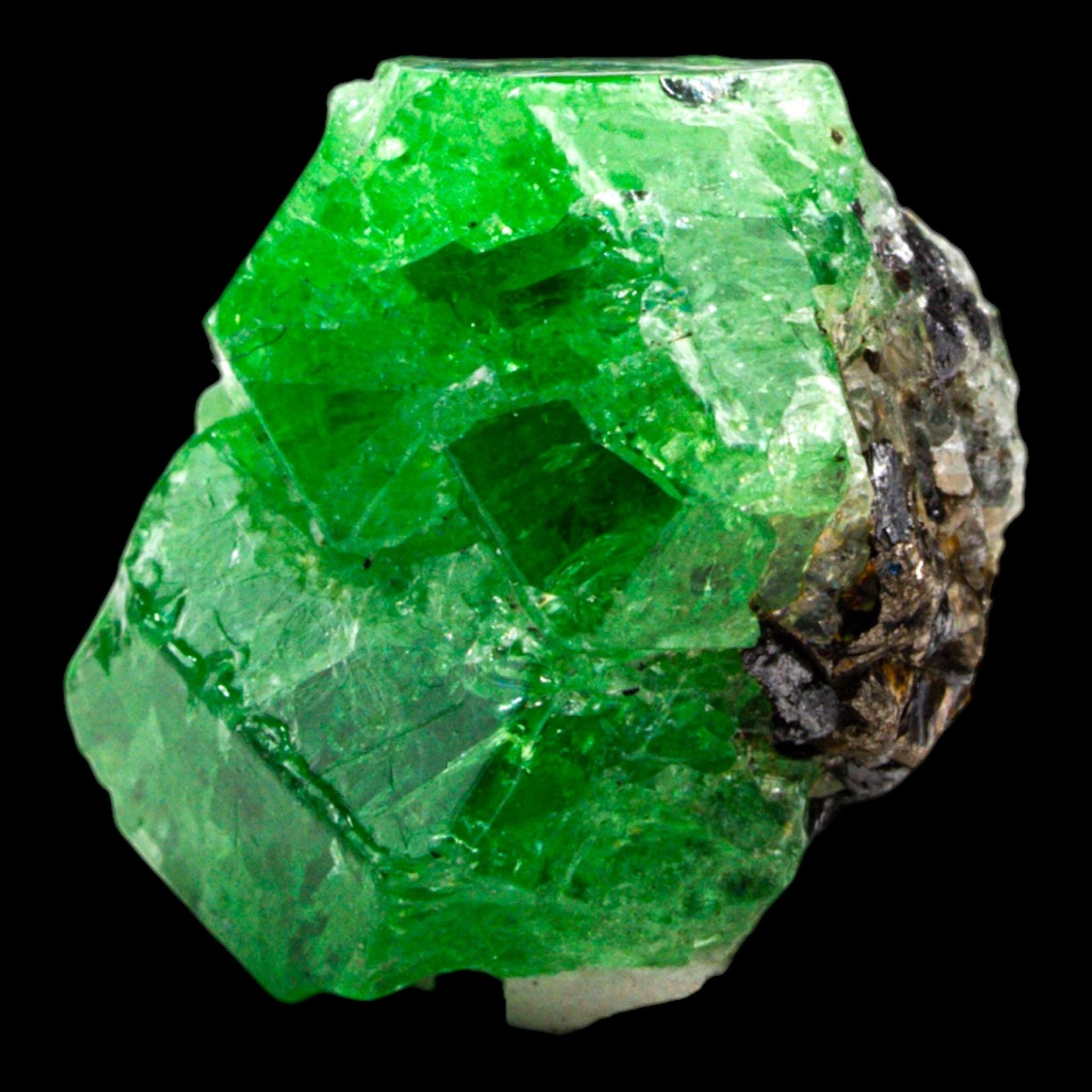 Tsavorite garnet crystal on matrix, natural green garnet mineral specimen for collectors, untreated tanzanian crystal - Image 2