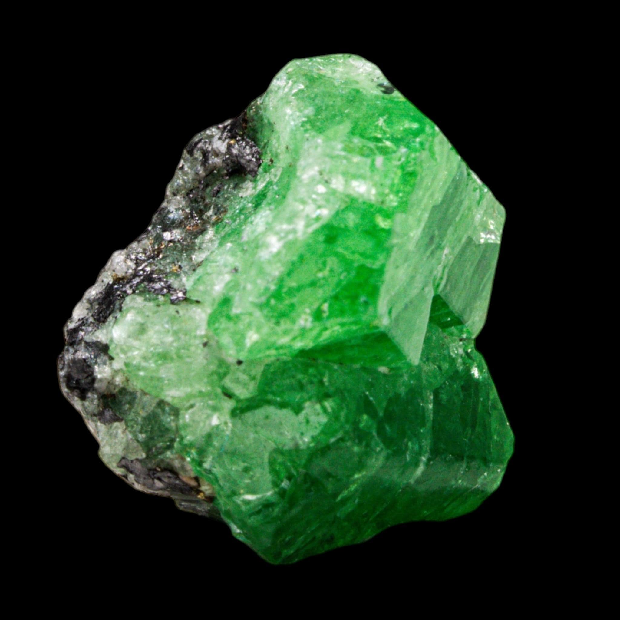 Tsavorite garnet crystal on matrix, natural green garnet mineral specimen for collectors, untreated tanzanian crystal - Image 5