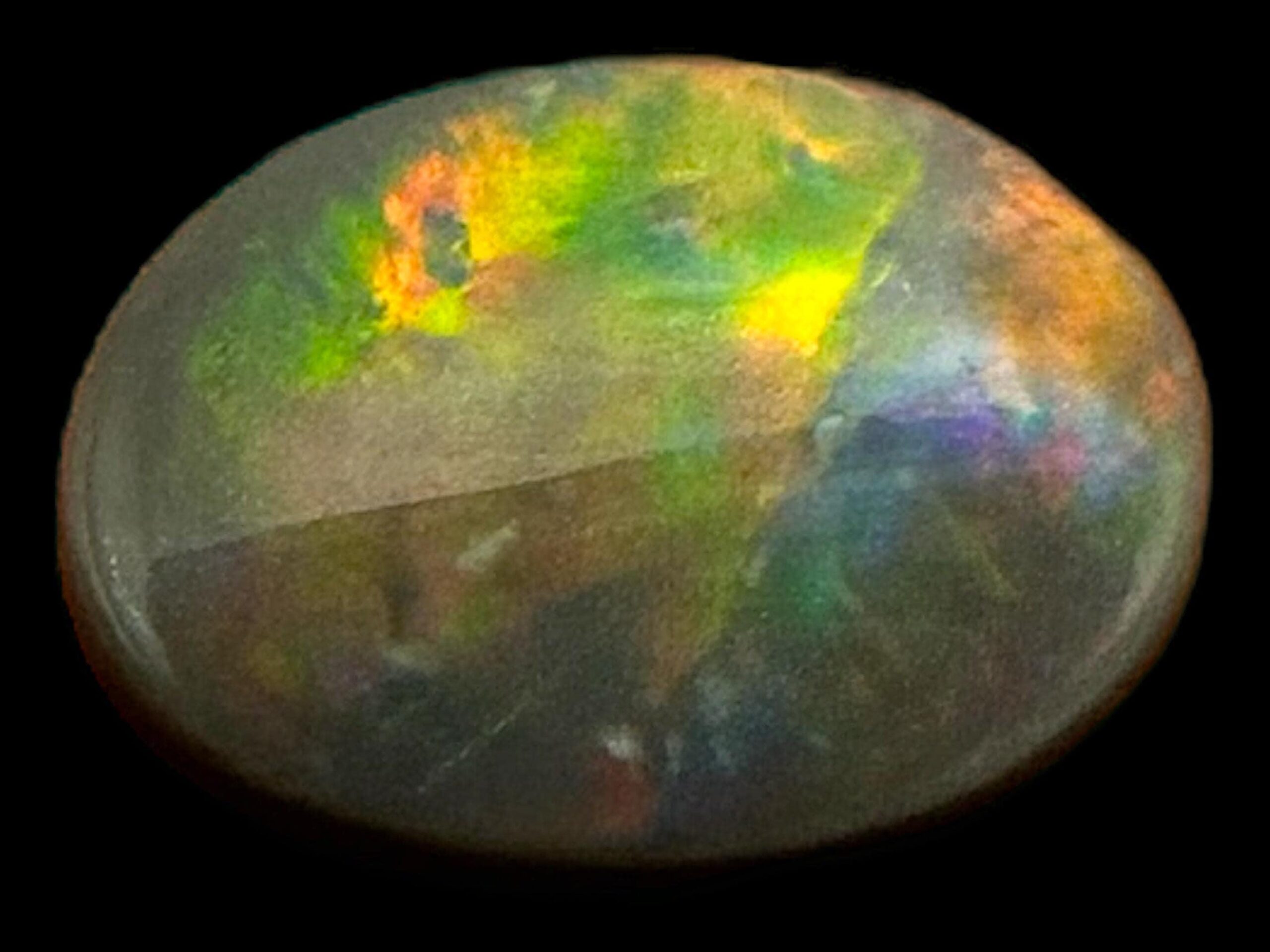 Black opal cabochon from lightning ridge, australian black opal with green and orange fire, natural solid opal for jewellery or collectors - Image 2