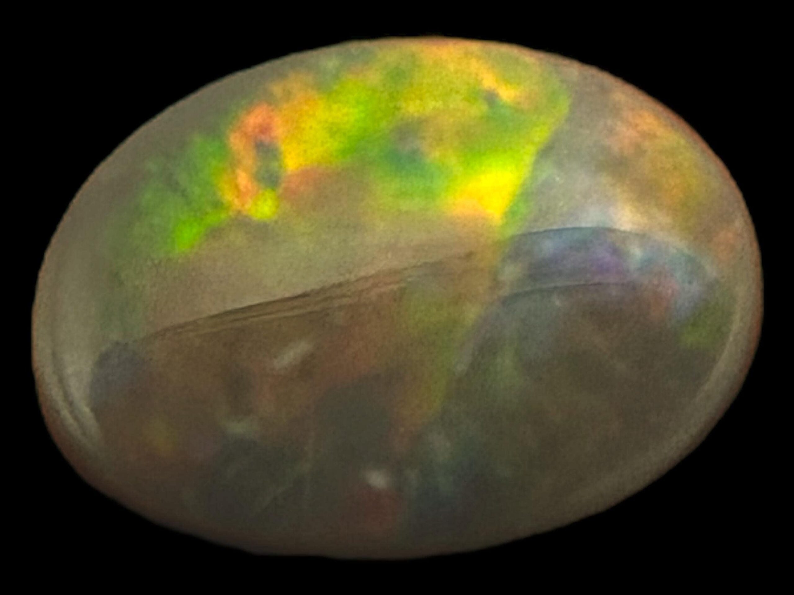 Black opal cabochon from lightning ridge, australian black opal with green and orange fire, natural solid opal for jewellery or collectors - Image 3