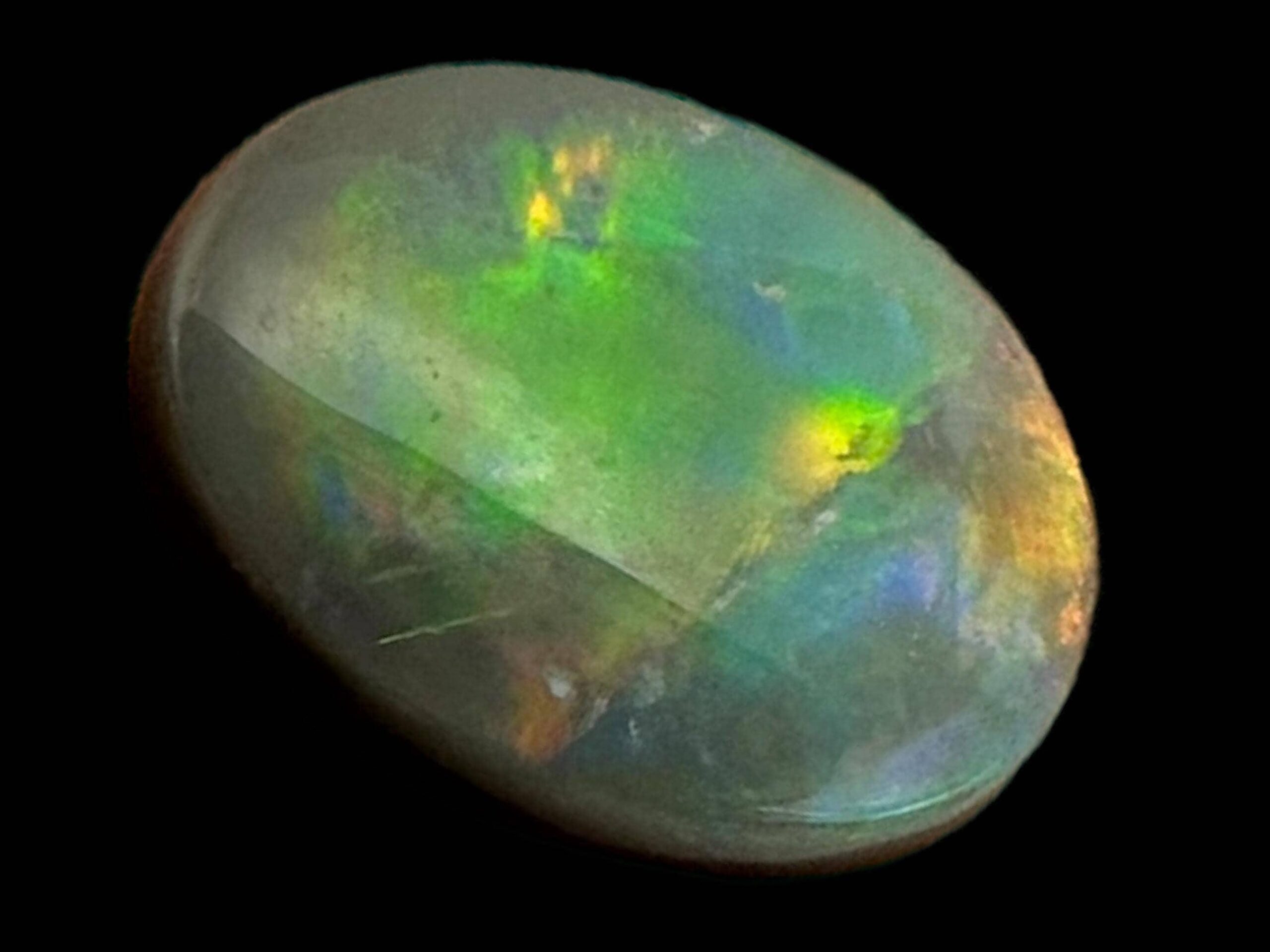 Black opal cabochon from lightning ridge, australian black opal with green and orange fire, natural solid opal for jewellery or collectors - Image 4