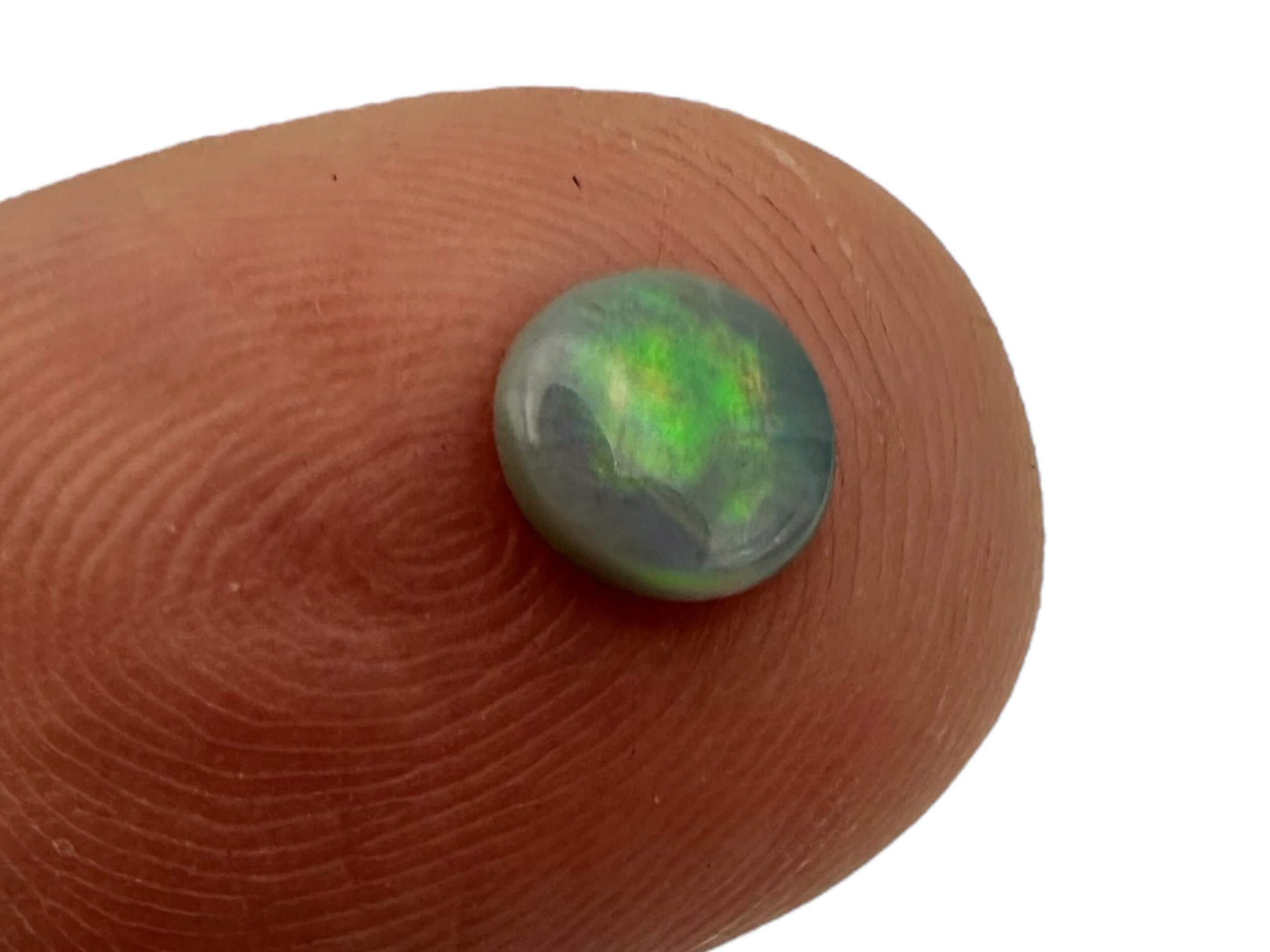 Small lightning ridge black opal cabochon, natural black opal, loose australian opal for collectors, green play of colour, 6mm round opal - Image 6