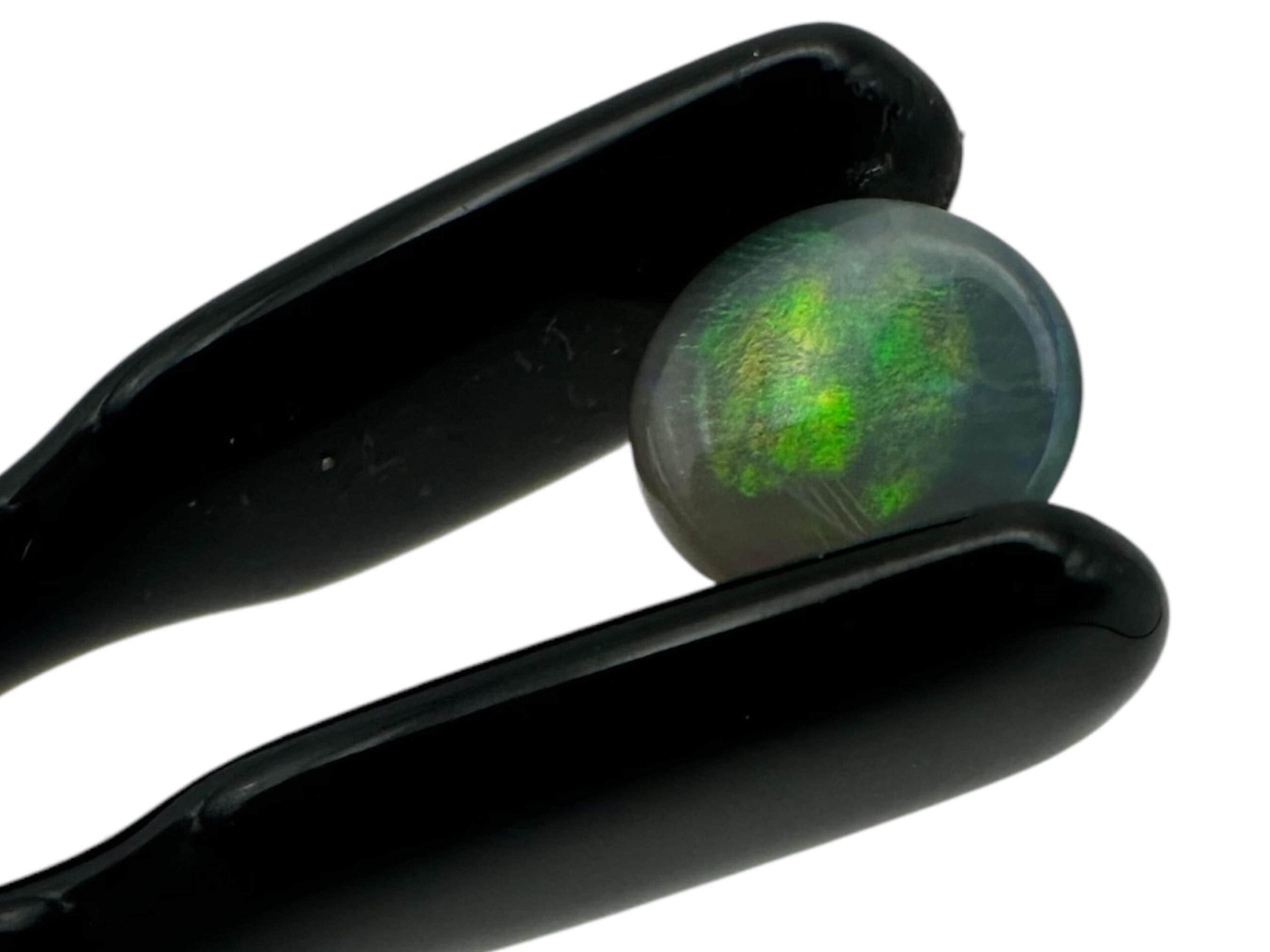 Small lightning ridge black opal cabochon, natural black opal, loose australian opal for collectors, green play of colour, 6mm round opal - Image 7