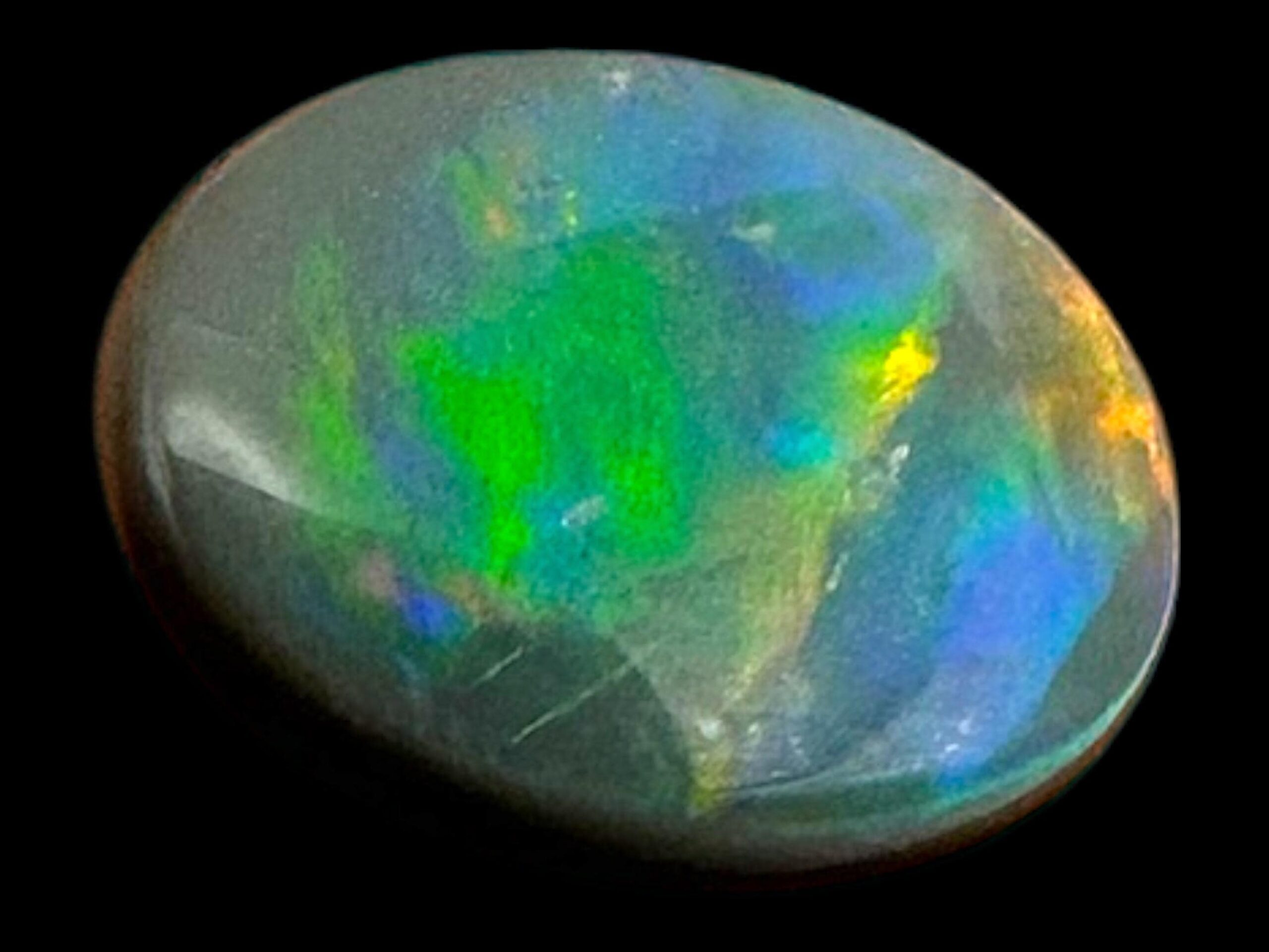Black opal cabochon from lightning ridge, australian black opal with green and orange fire, natural solid opal for jewellery or collectors - Image 7