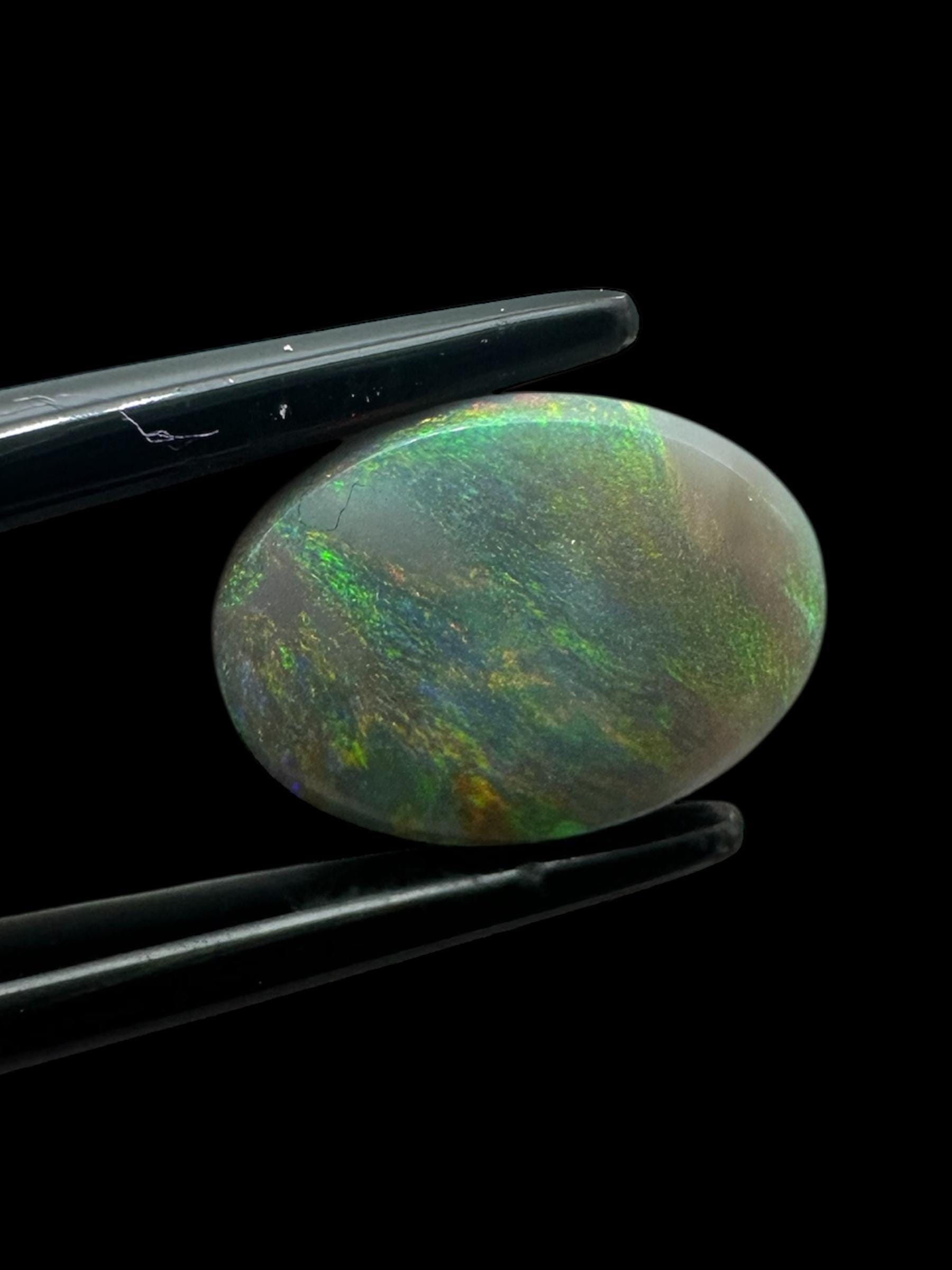 Natural lightning ridge opal, green fire dark opal cabochon, australian solid opal for jewellery, wire wrapping, healing or gifts - Image 4